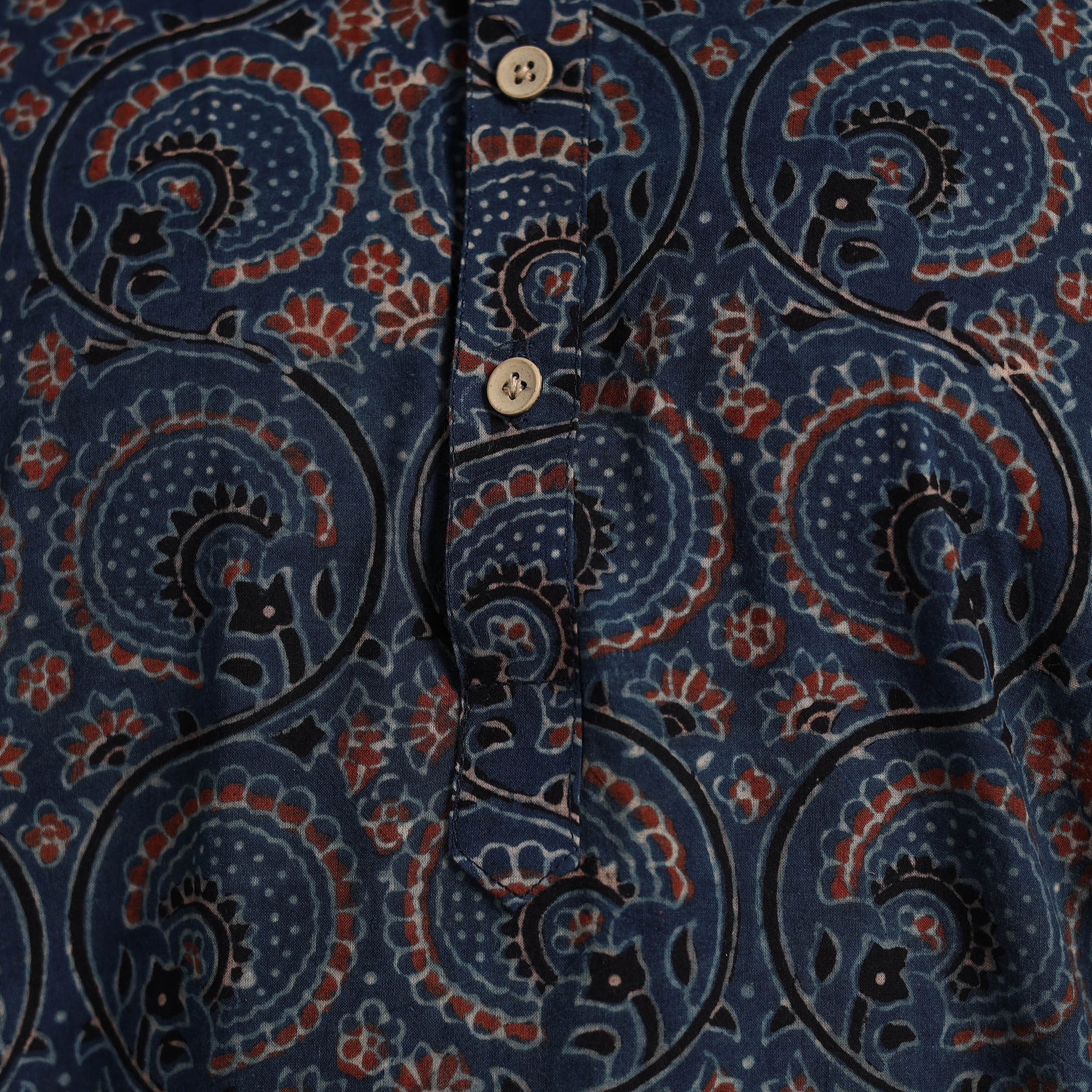 ITOKRI CASUALS Ajrakh Block Printed Cotton Men Long Kurta 19 - view 7