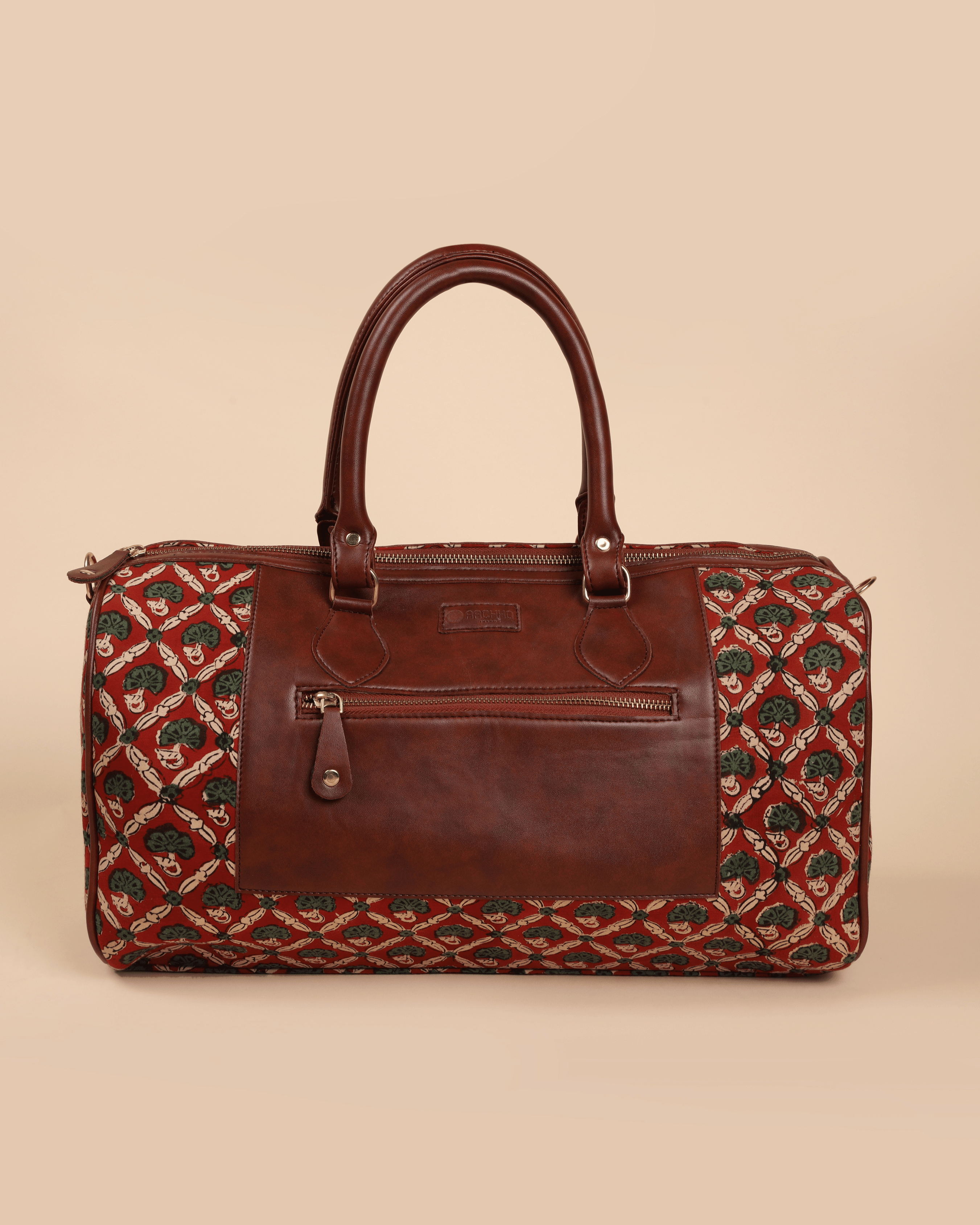 Aachho Walnut Whispers Handblock Duffle Bag