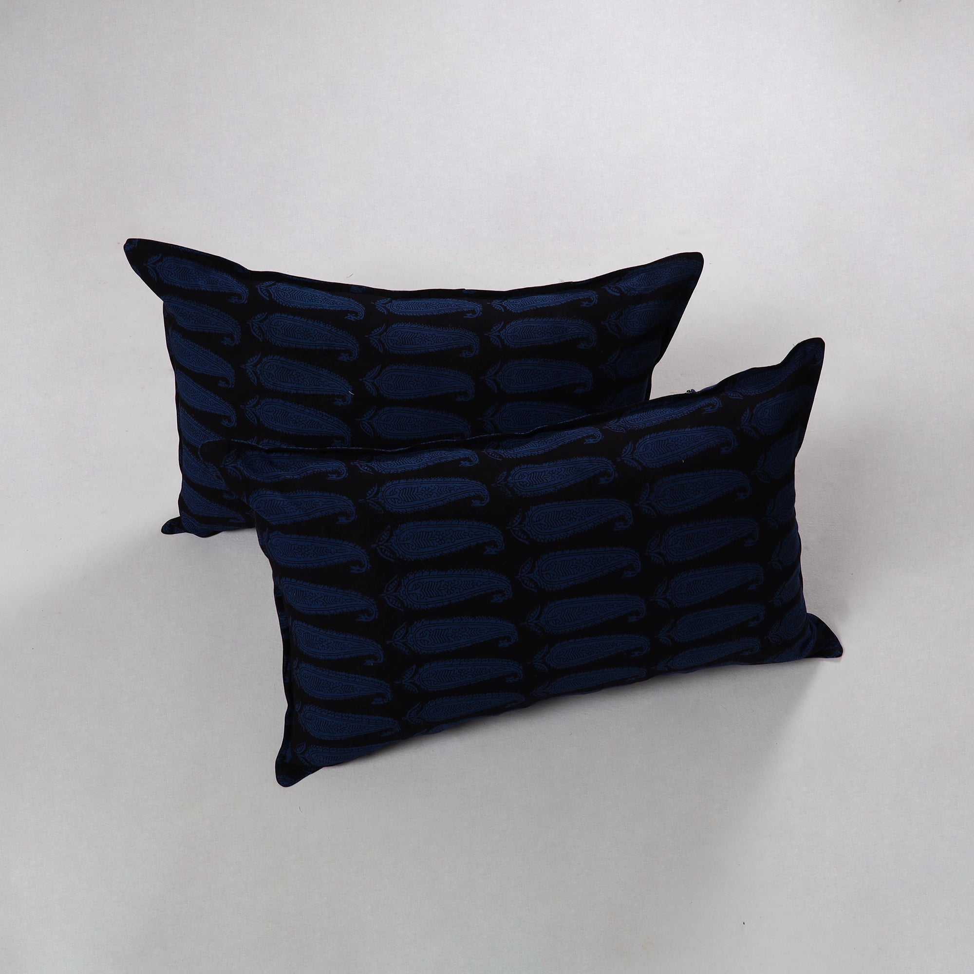 NOORI BAZAR Blue - Bagh Block Printed Cotton Pillow Cover (Set of 2) 23