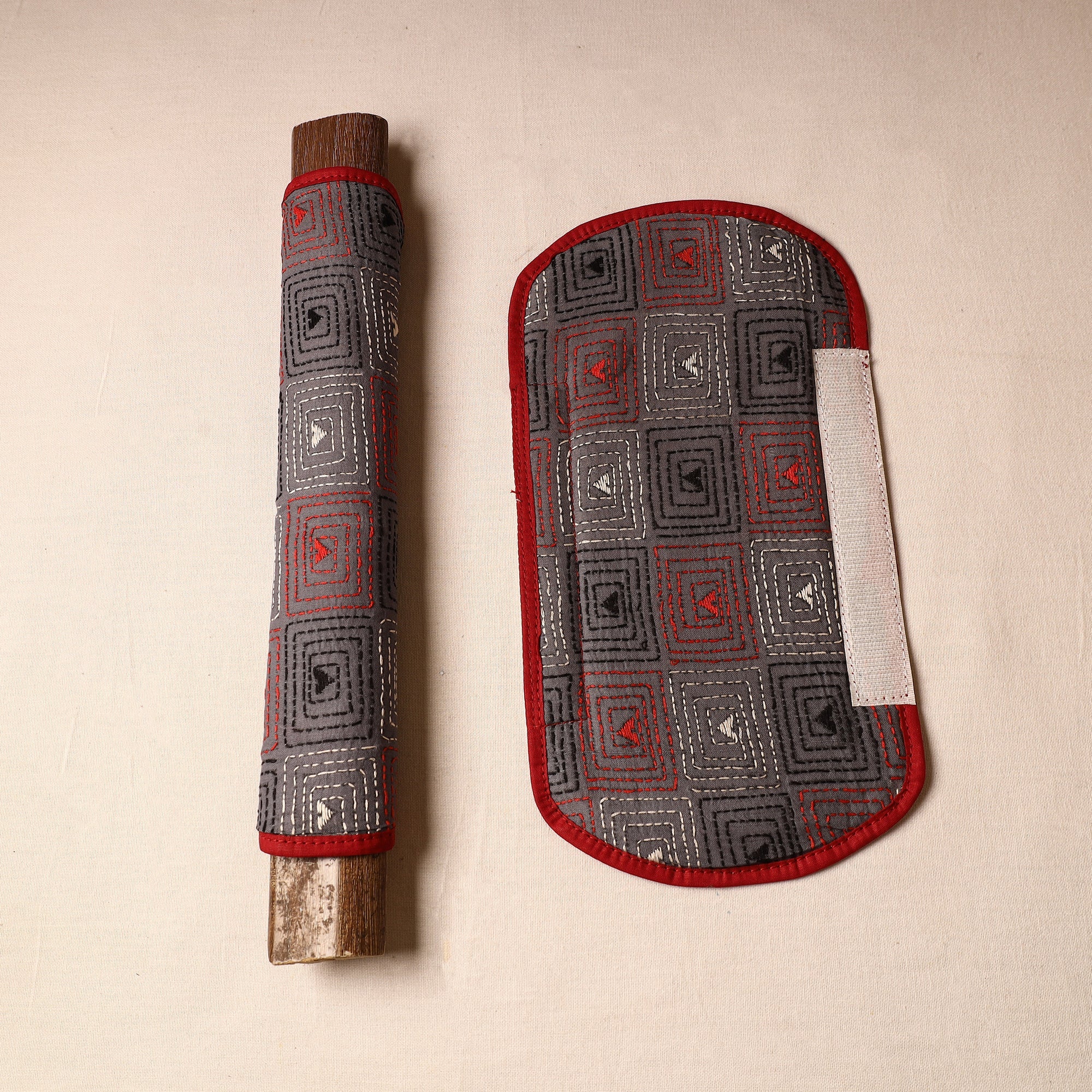 ASALKAAR Bengal Kantha Work Handmade Fridge Handle Cover (Set of 2) 21