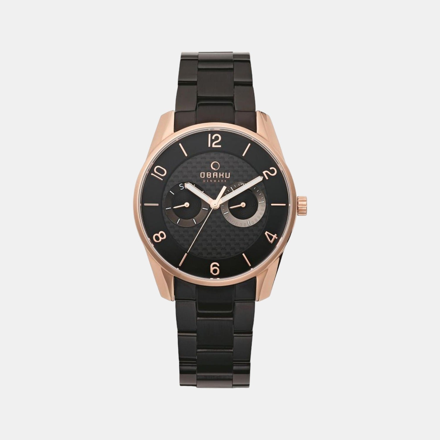 Obaku Flint Ink Men Quartz Brown Dial Analog Stainless Steel Watch V171GMVBSB