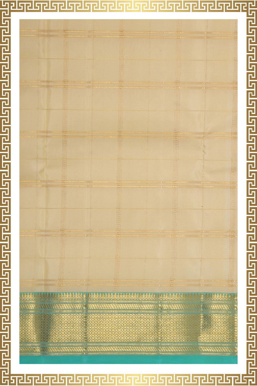 Kalanjali Kanchi Silk Cream Traditional Dhoti With Kanduva (8 X 4)
