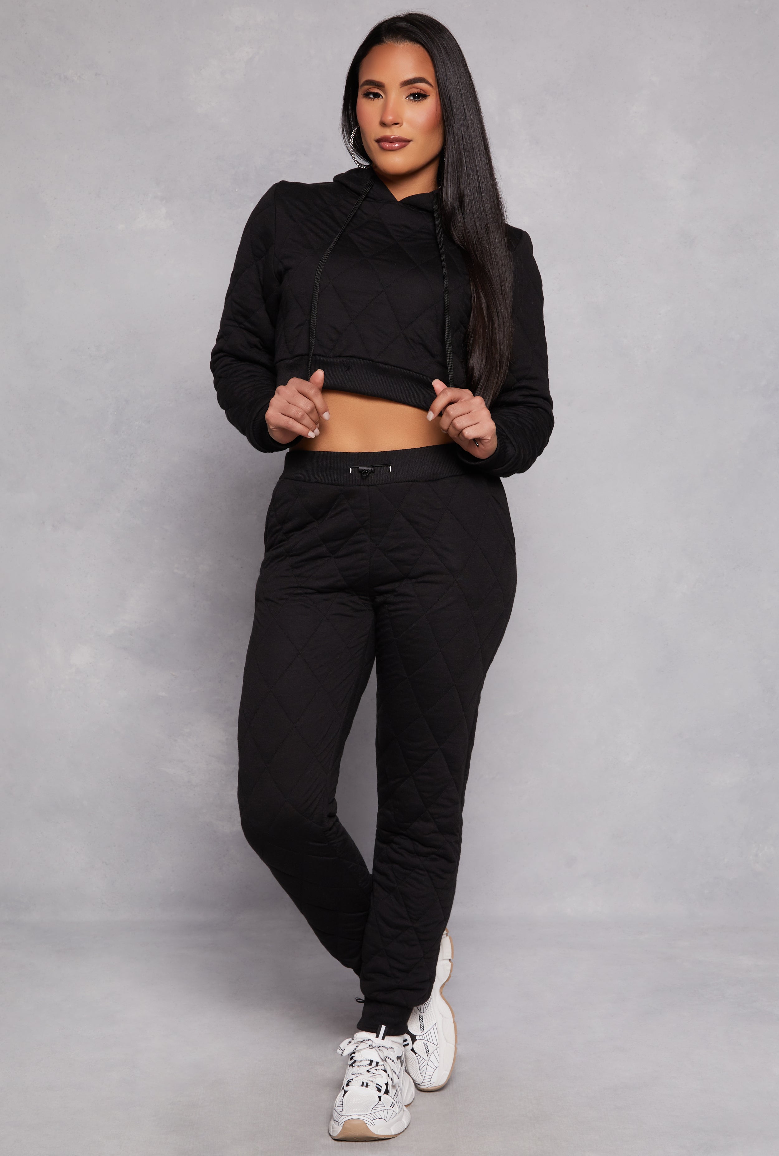 Rainbow Shops Quilted Cropped Hoodie – Women's - view 2