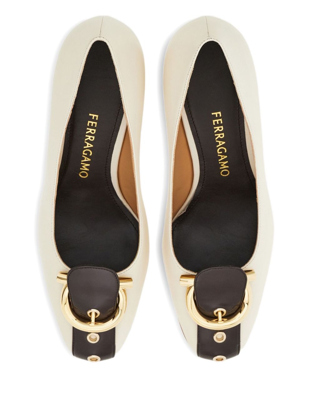 Ferragamo Gancini block heel pump – Outer: Goat Skin 100% - view 2