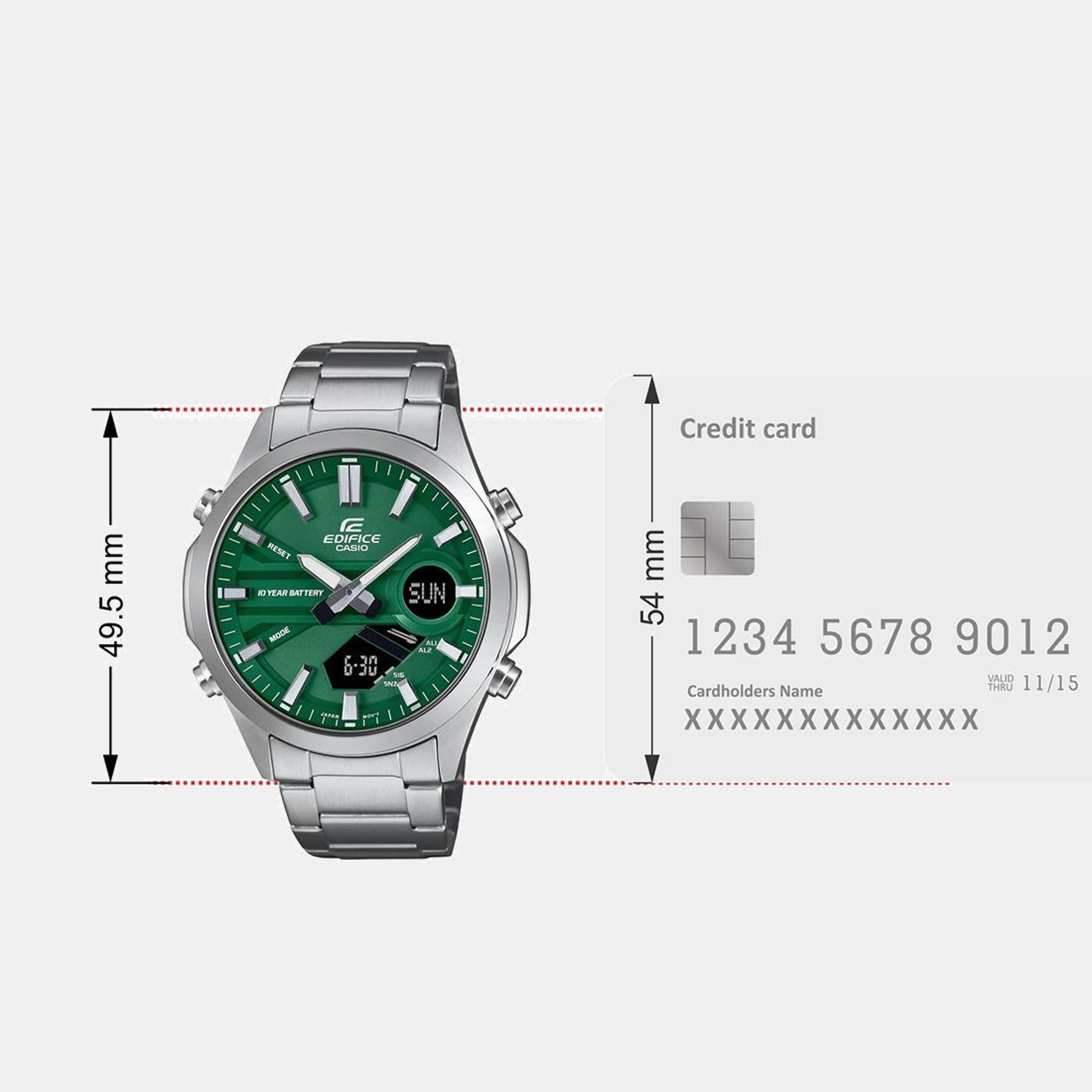 Casio Edifice Men Quartz Green Dial Analog-Digital Stainless Steel Watch ED626 - view 8
