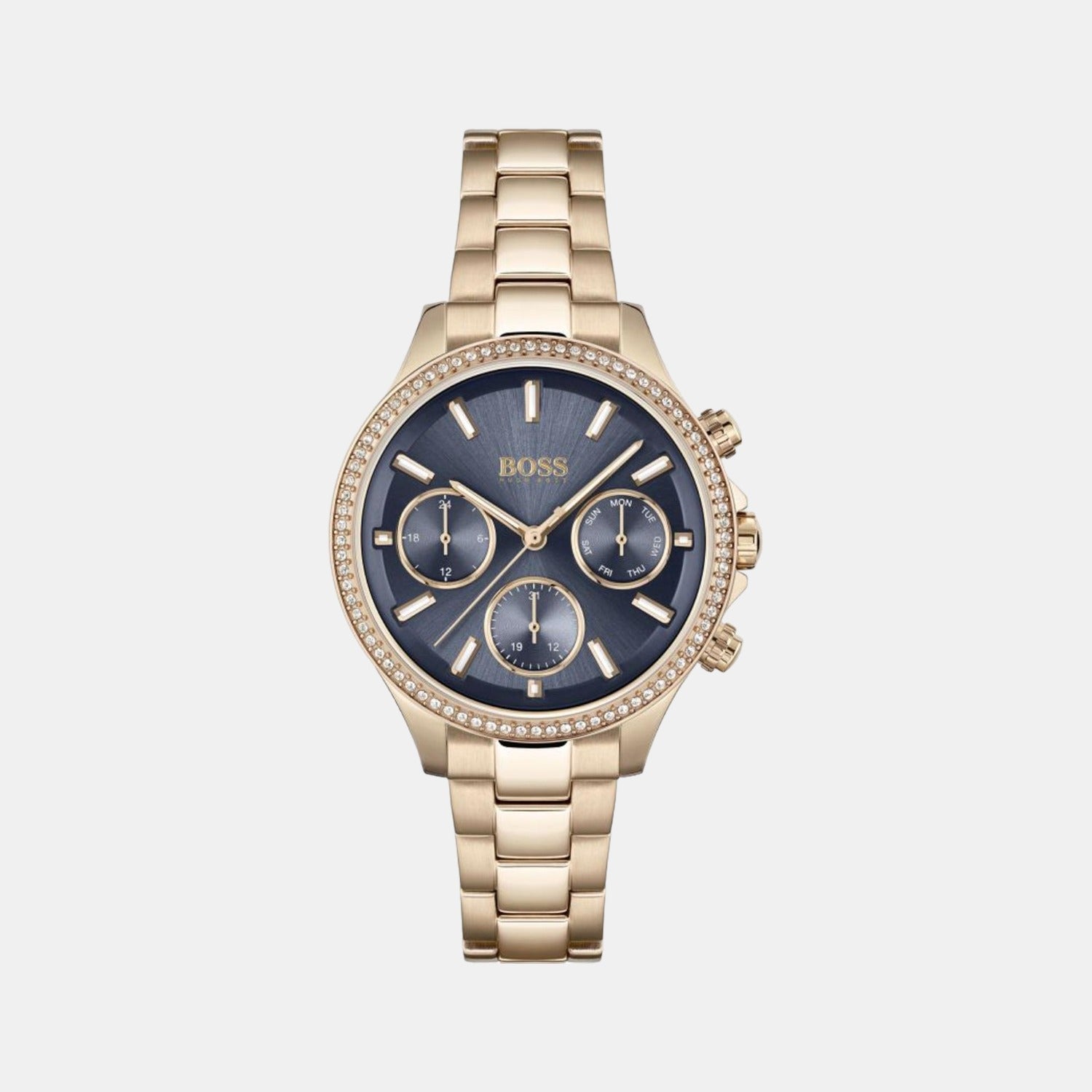 Boss Hera Women Quartz Blue Dial Chronograph Stainless Steel Watch 1502566