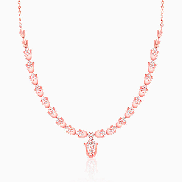 GIVA Jewellery Rose Gold Classic Hamsa Necklace