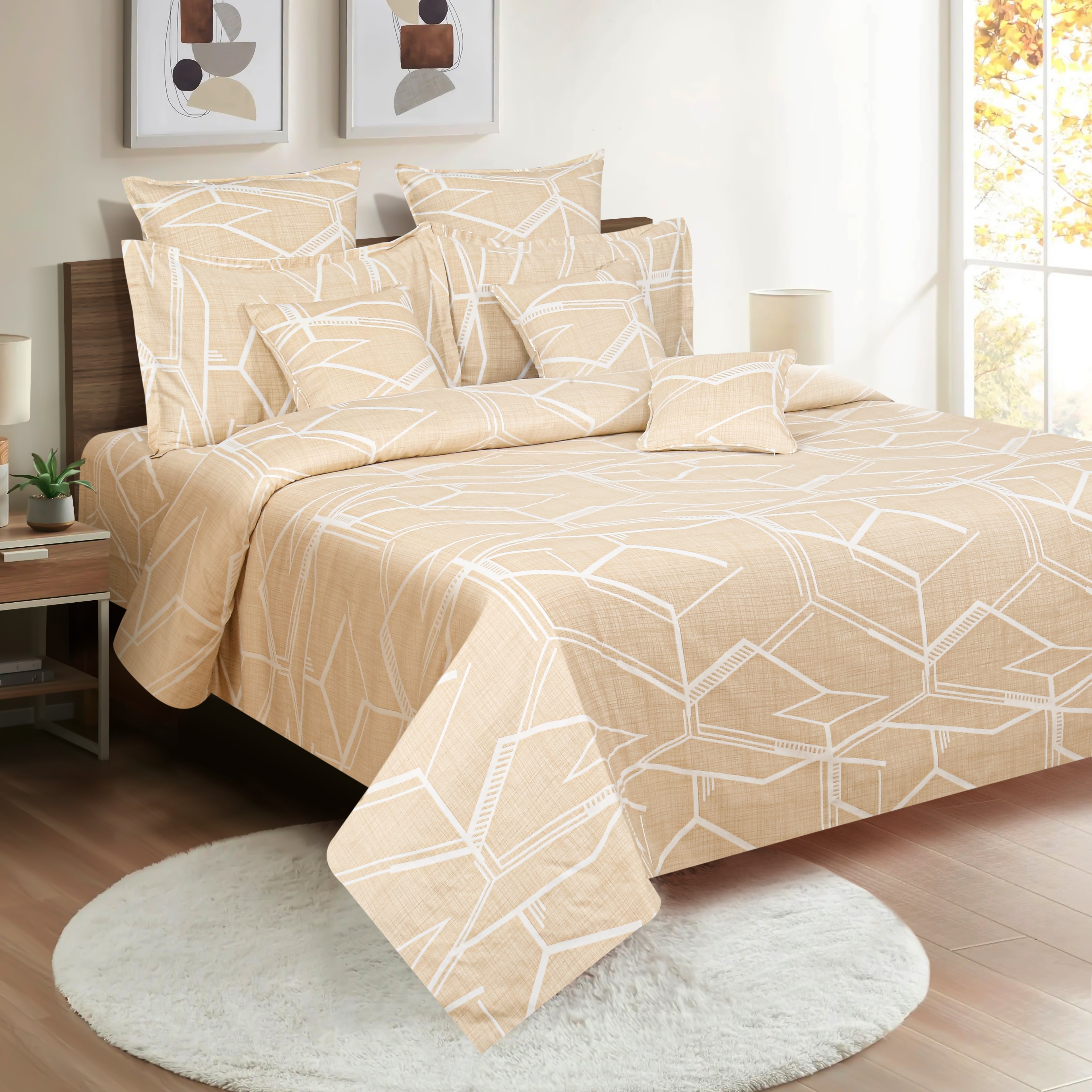 Swayam India Swayam Zinnia Fitted Bed Sheet-25071