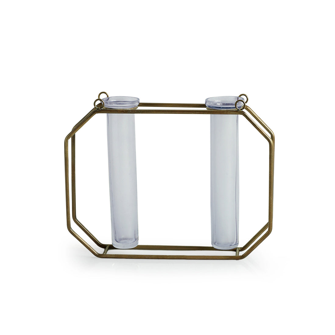 EXCLUSIVELANE 'Modern Glass Garden' Test Tube Wall Planter/Vases (7 Inch, Golden) - view 2