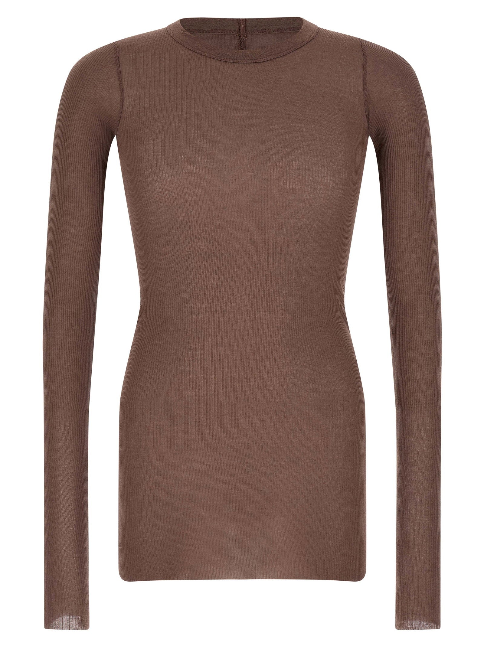 Rick Owens Rib Ls T T-shirt – 88% viscose, 12% silk
