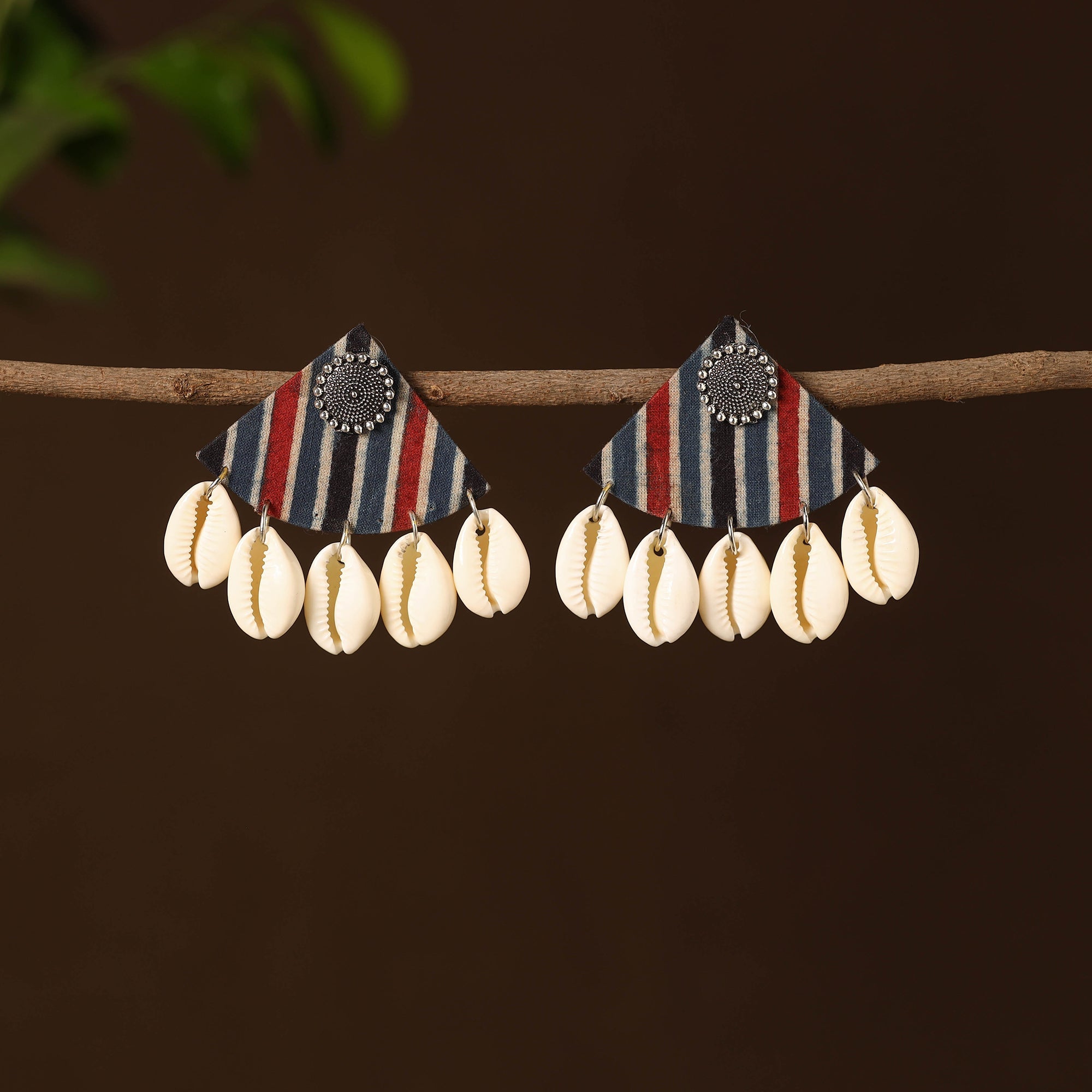 JALPARI Ashma Fabart Shell Work Earrings