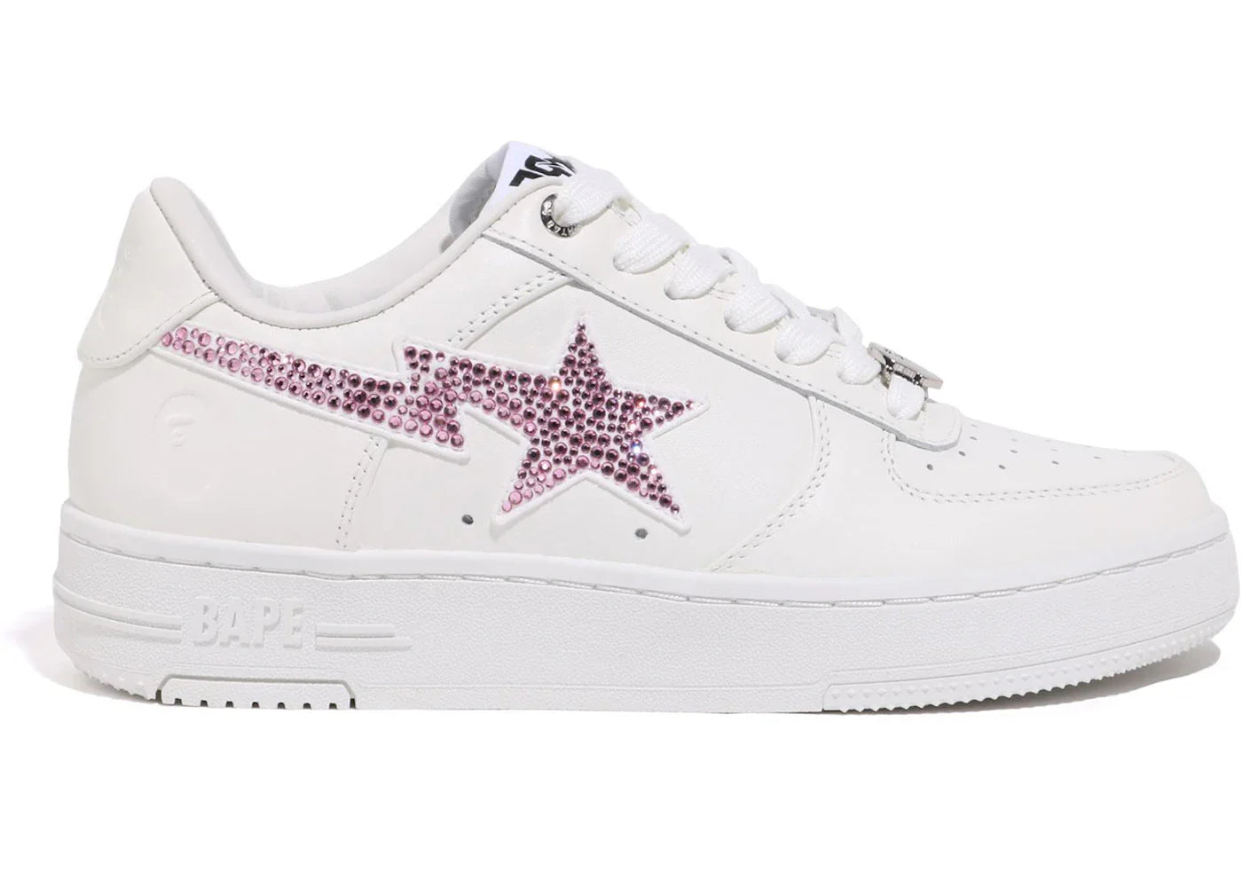 Sta low 50 – A Bathing Ape Bape Sta Low #50 White Pink Crystal