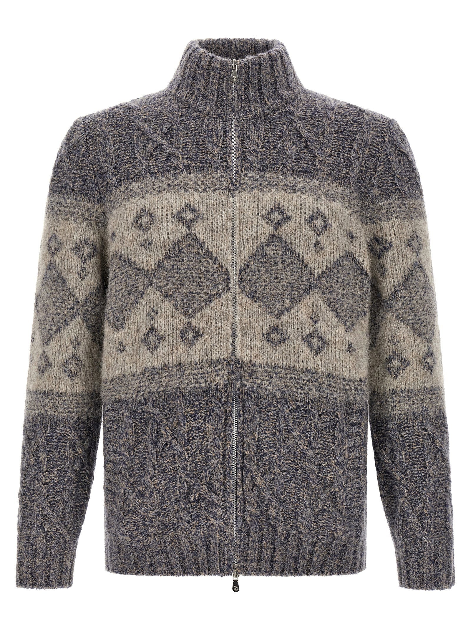 Brunello Cucinelli Chiné Yarn Cardigan – 50% wv, 30% se, 20% ws