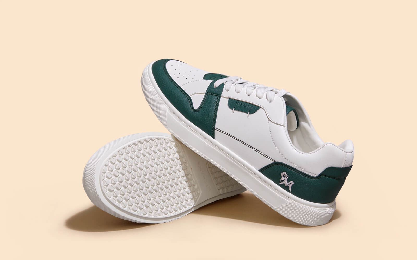 Neeman's Retro Slick Sneakers : Green and White - view 5