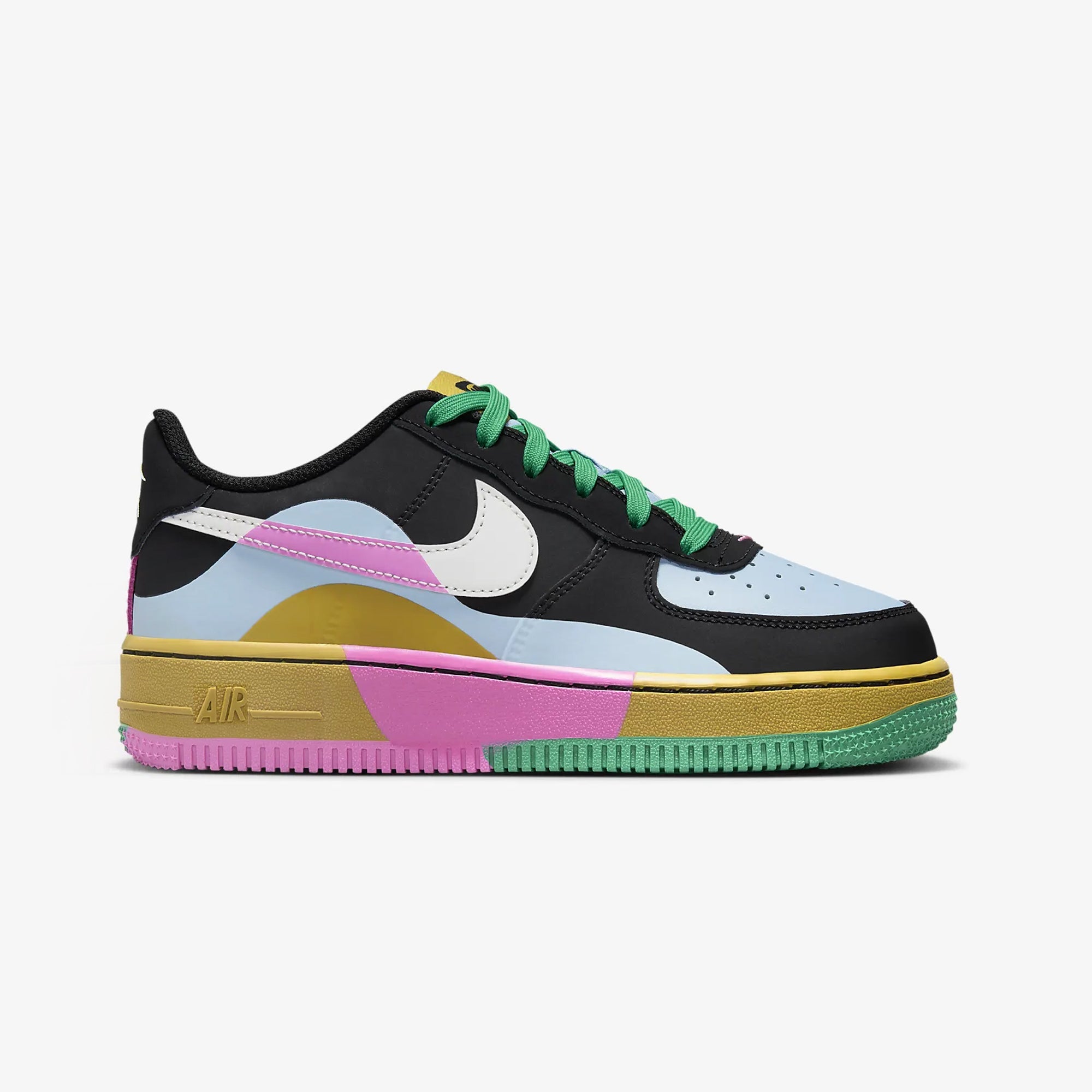 Nike | AIR FORCE 1 LV8 2 { BLACK/SUMMIT WHITE-LT ARMORY BLUE