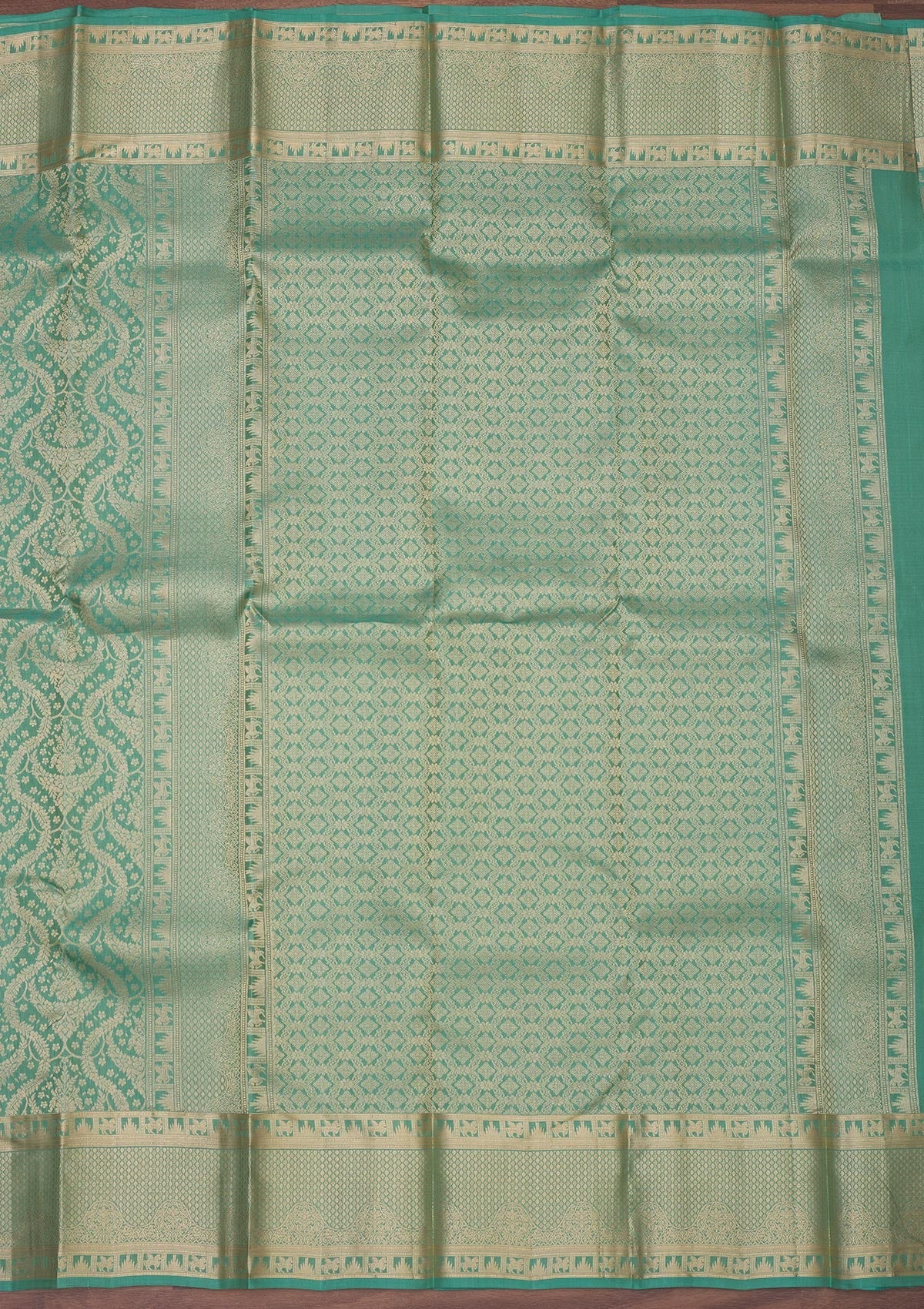 Koskii Pista Green Zariwork Pure Silk Saree – Women's - view 5
