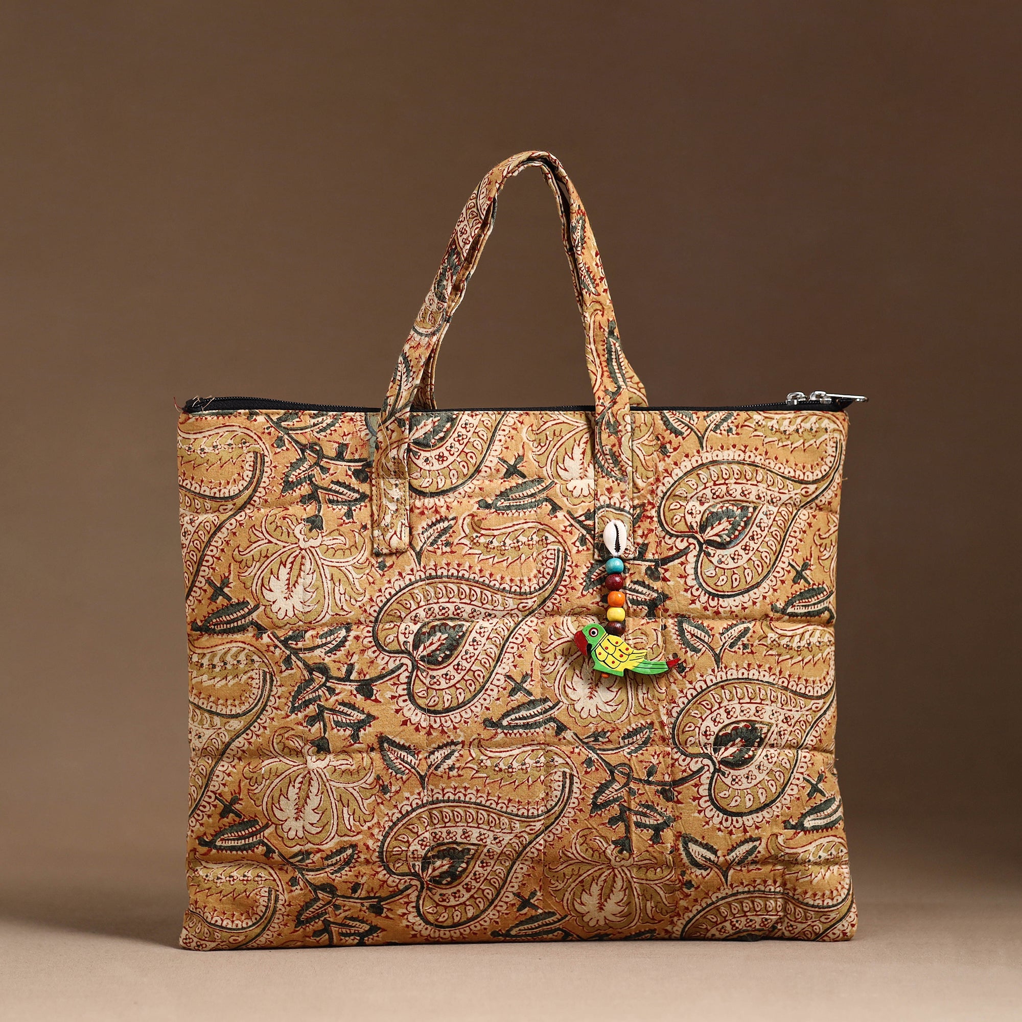 NOORI BAZAR Beige - Handcrafted Quilted Cotton Hand Bag 18