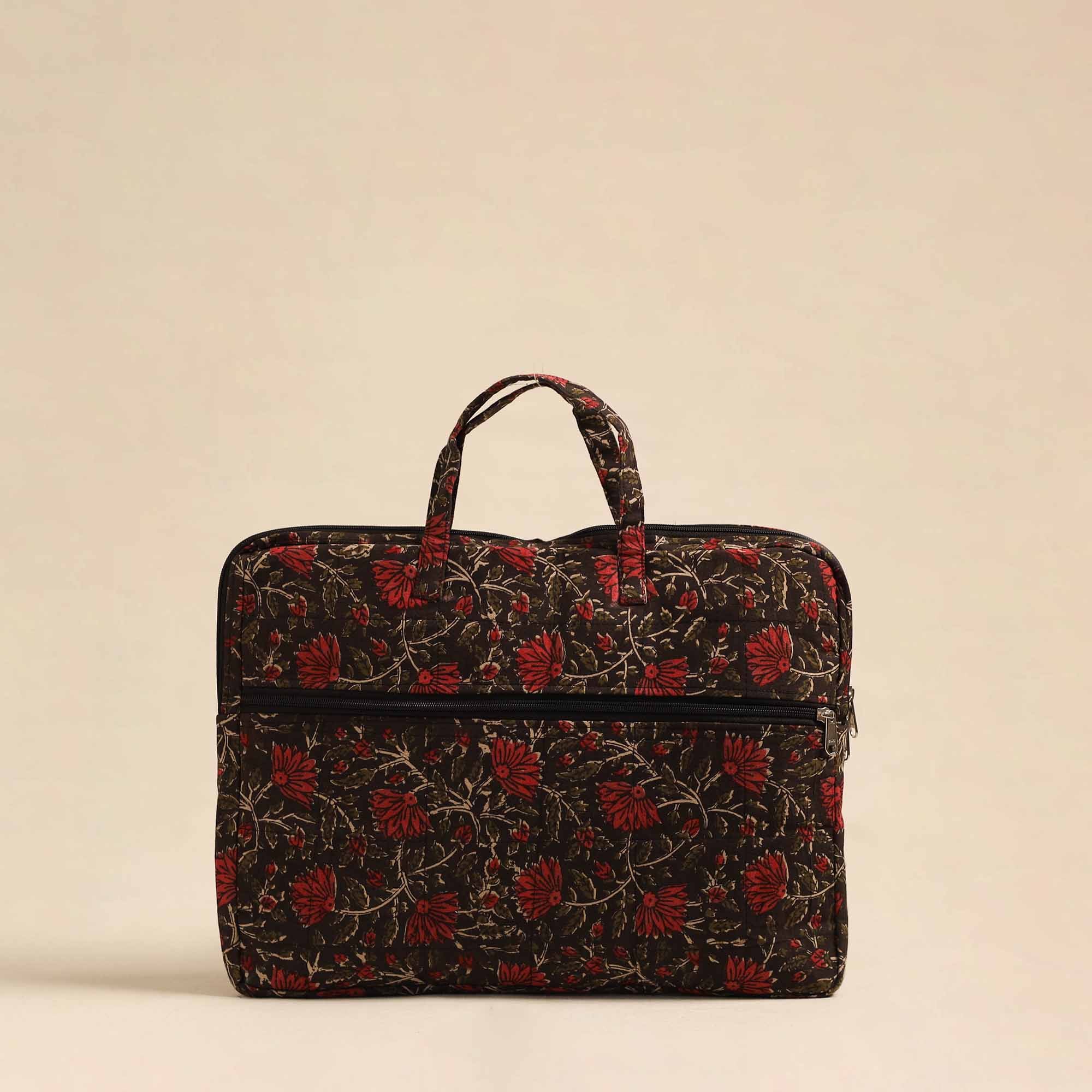 NOORI BAZAR Brown - Handmade Quilted Cotton Laptop Bag 36
