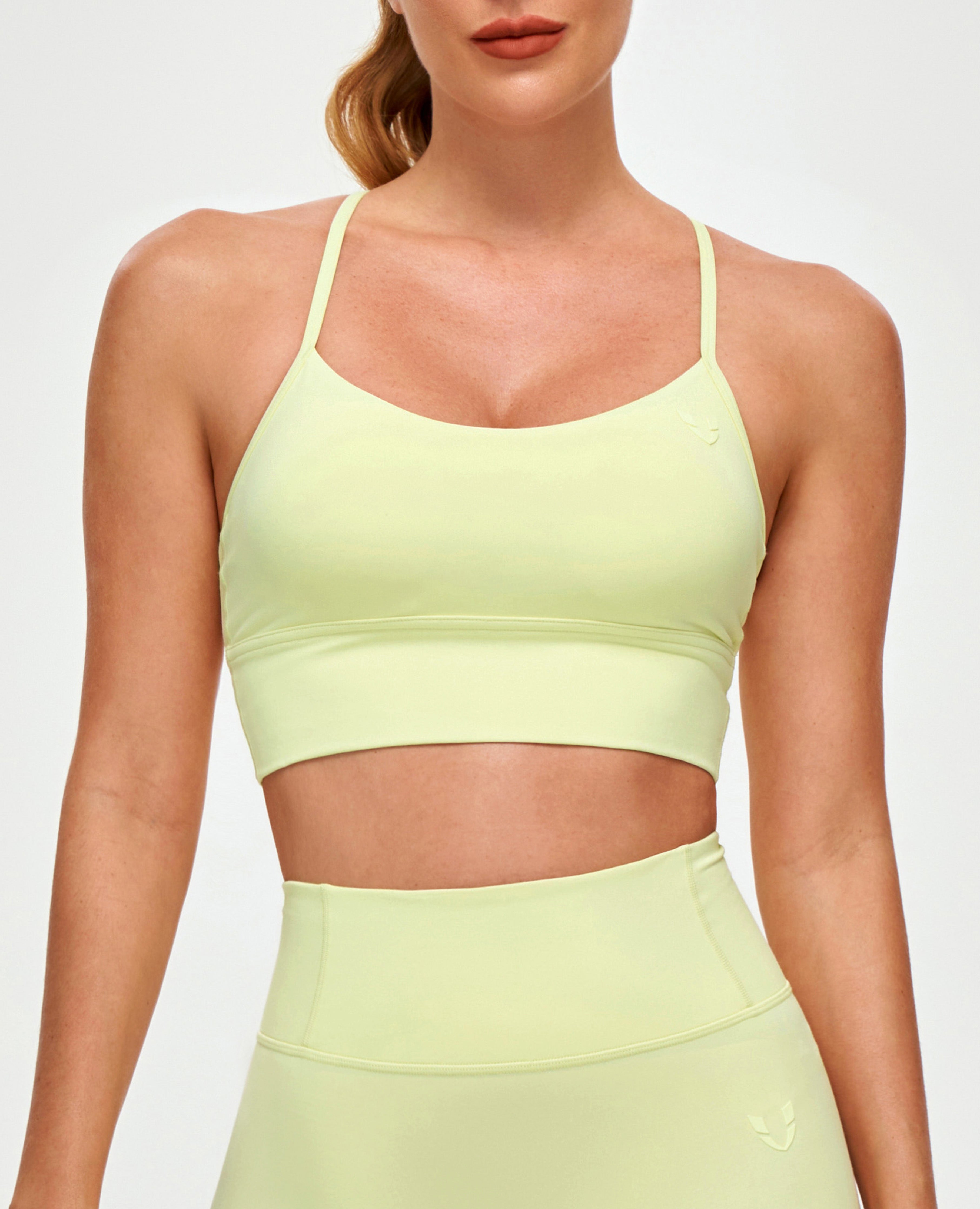 FIRM ABS Workout Sports Bra - Light Yellow