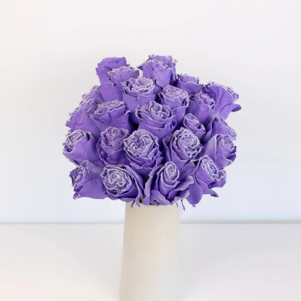FiftyFlowers Tinted Lavender Fuzzy Roses - view 2