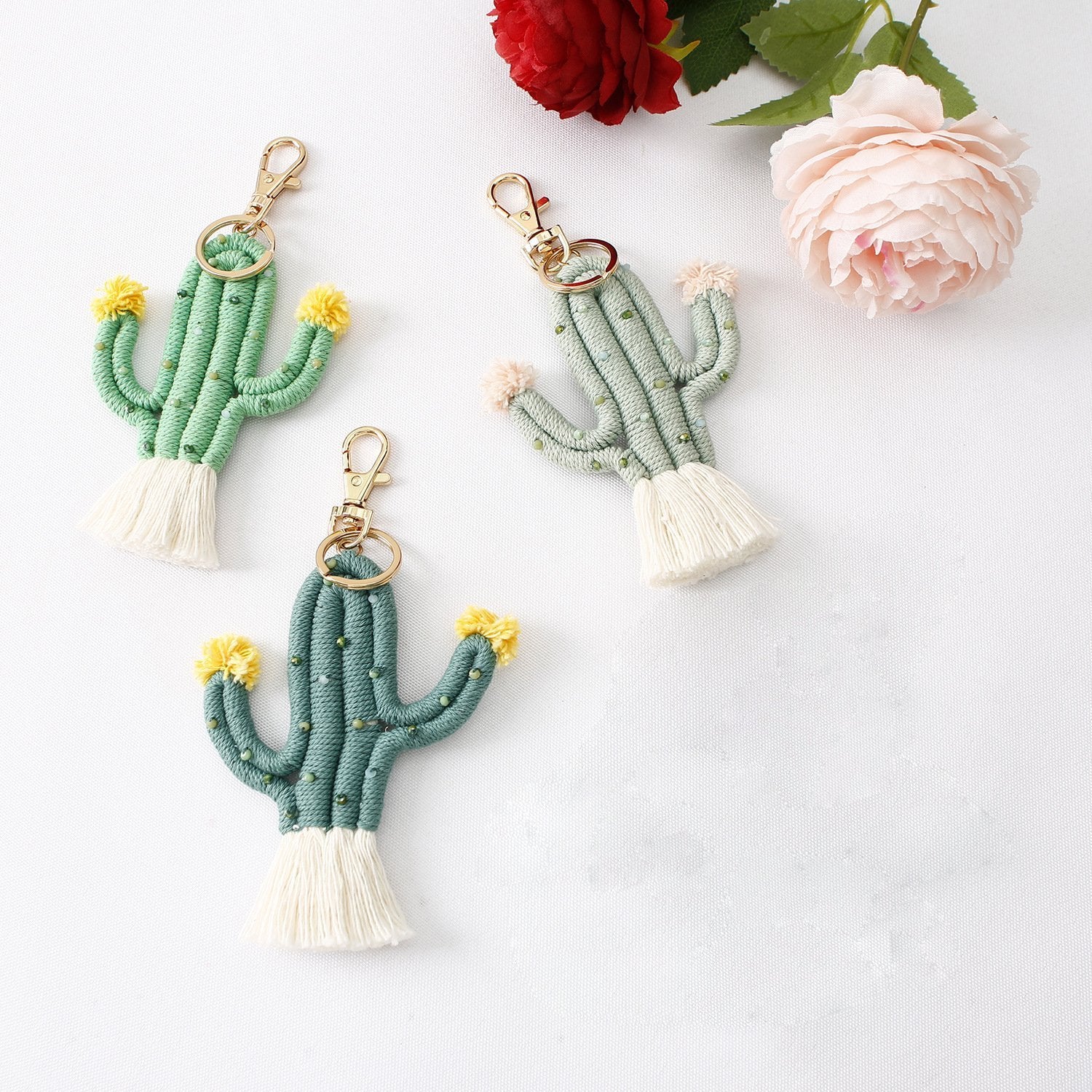 Peeperly Bohemian Chic Cactus Keychain - view 2