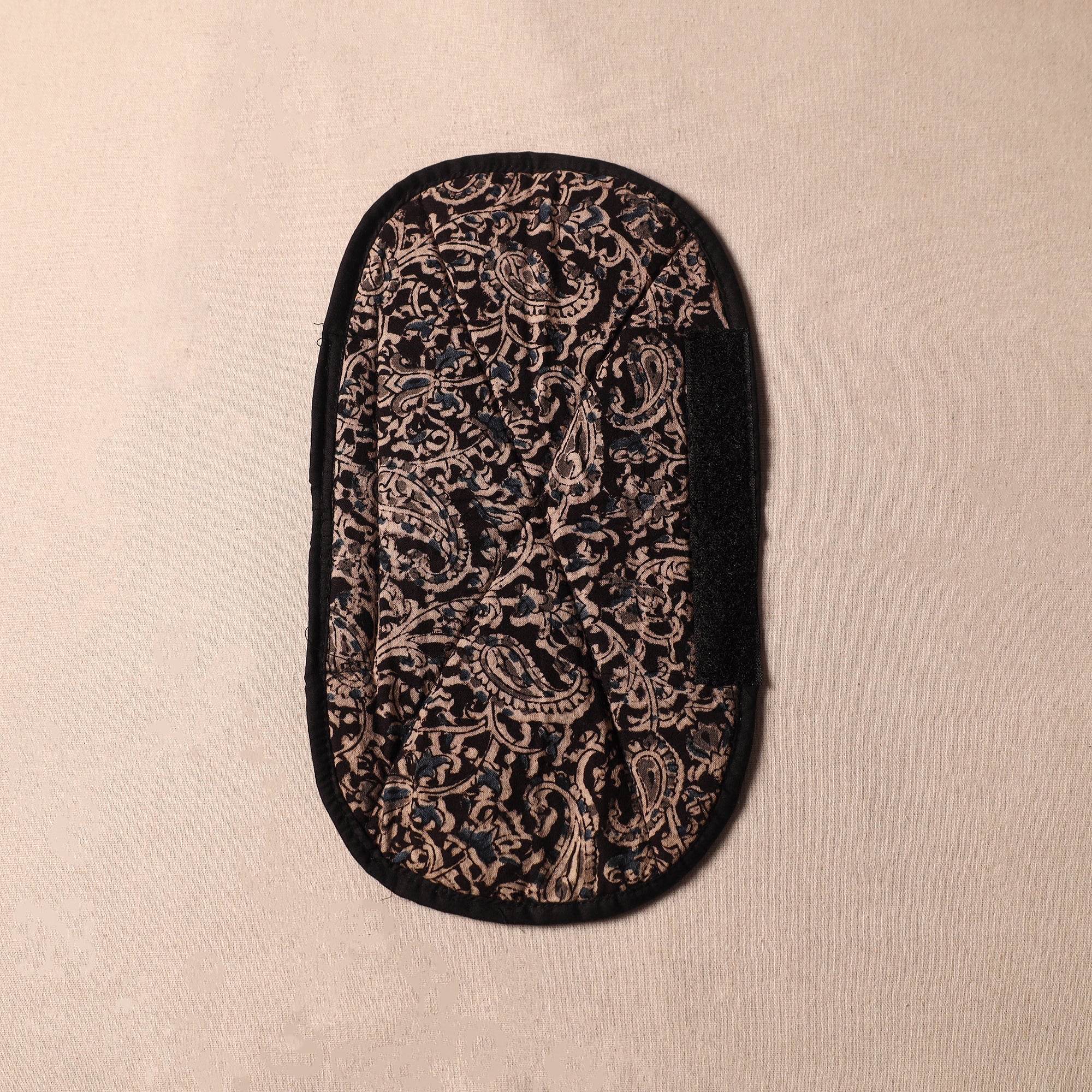 JALPARI Black - Kalamkari Block Printed Fridge Cover with Handle Cover 07 - view 3