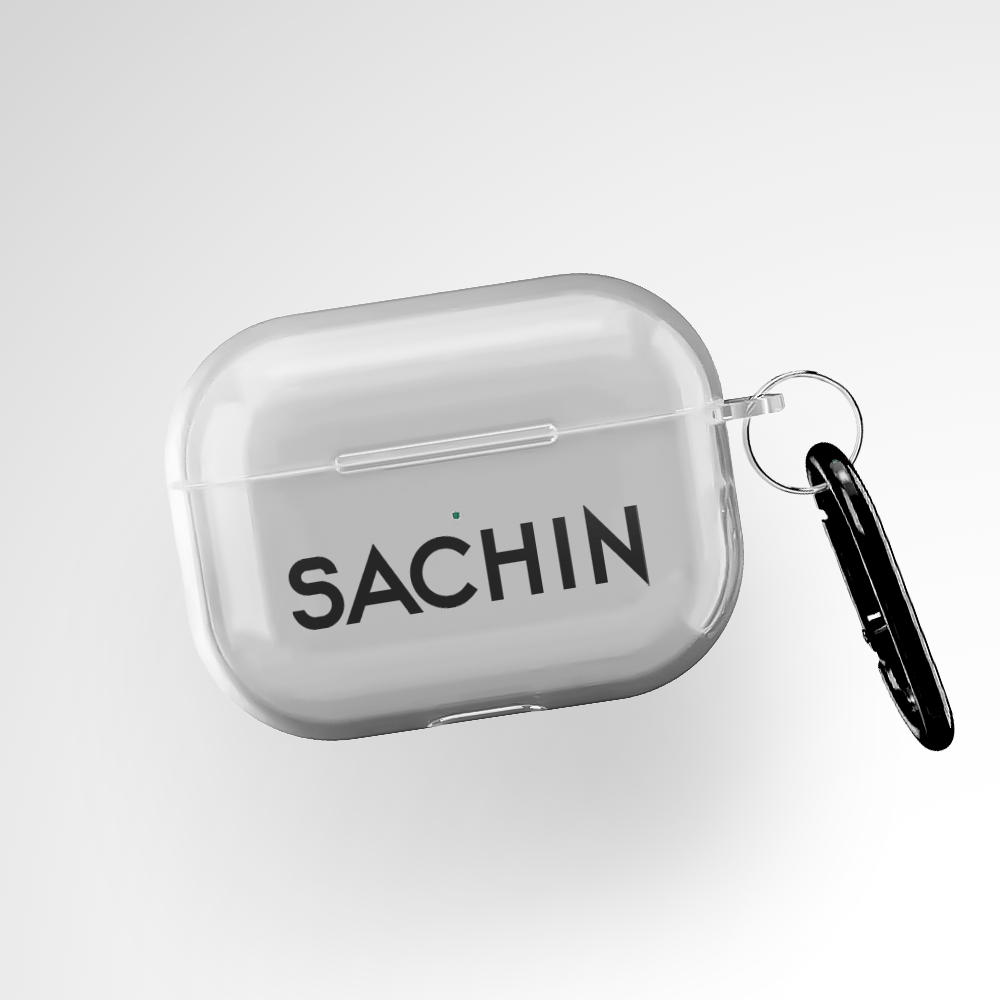Cover It Up Bold Name Custom Clear Airpods Pro Case Covers
