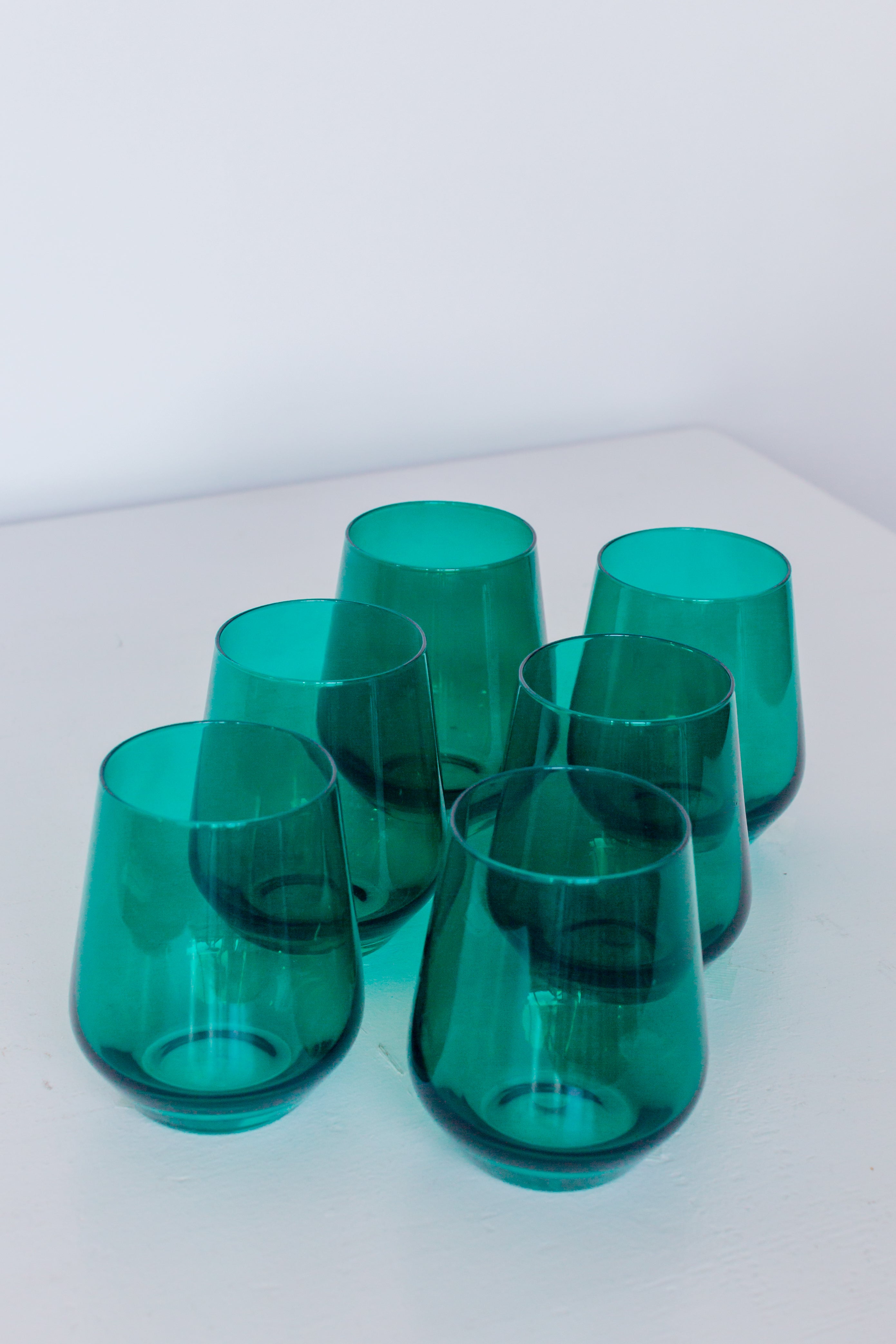 Estelle Colored Glass Estelle Colored Wine Stemless - Set of 6 {Emerald Green}