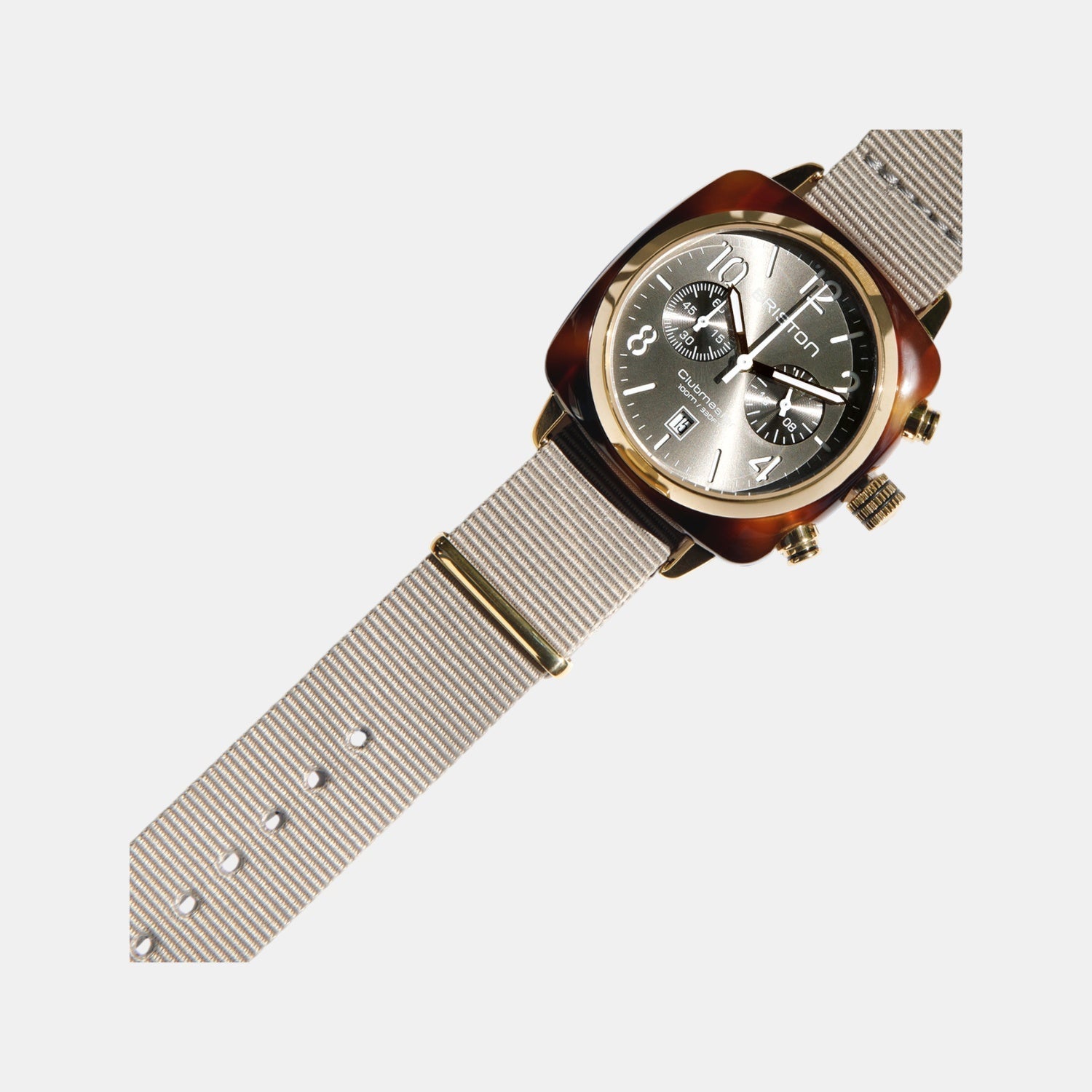 Briston Clubmaster Classic Unisex Quartz Taupe Dial Chronograph Nato Watch 19140.PYA.T.30.NT - view 2