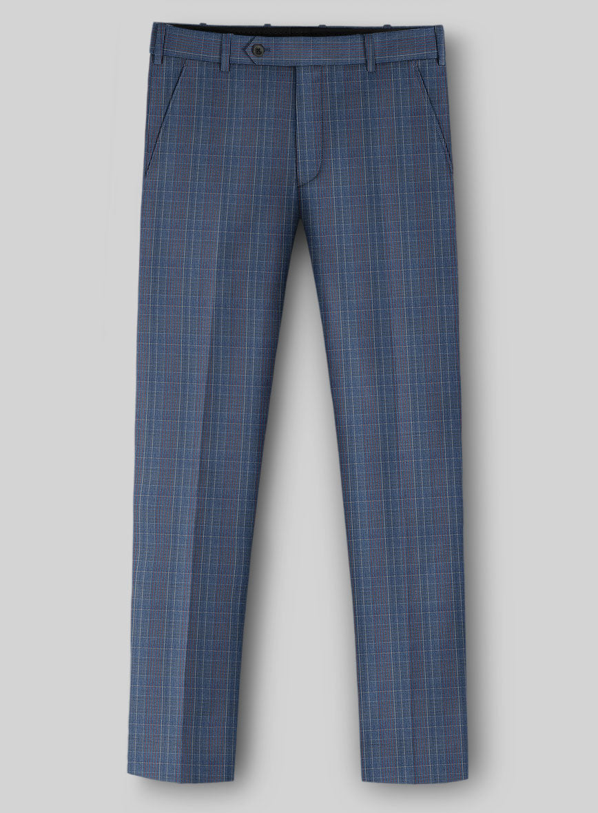 StudioSuits Napolean Canzo Glen Blue Wool Pants