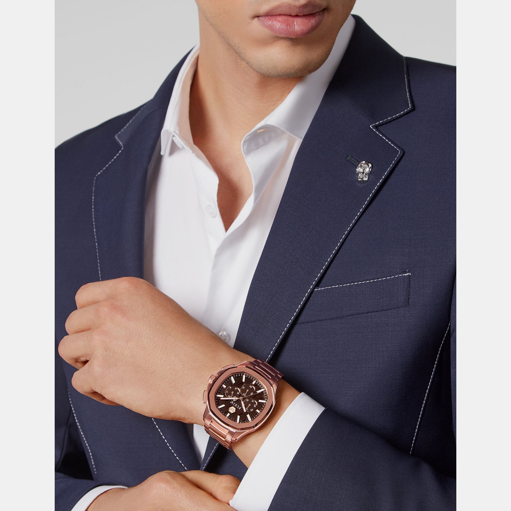 Philipp Plein High-Iconic Men Quartz Brown Dial Chronograph Stainless Steel Watch PWSAA0623 - view 5