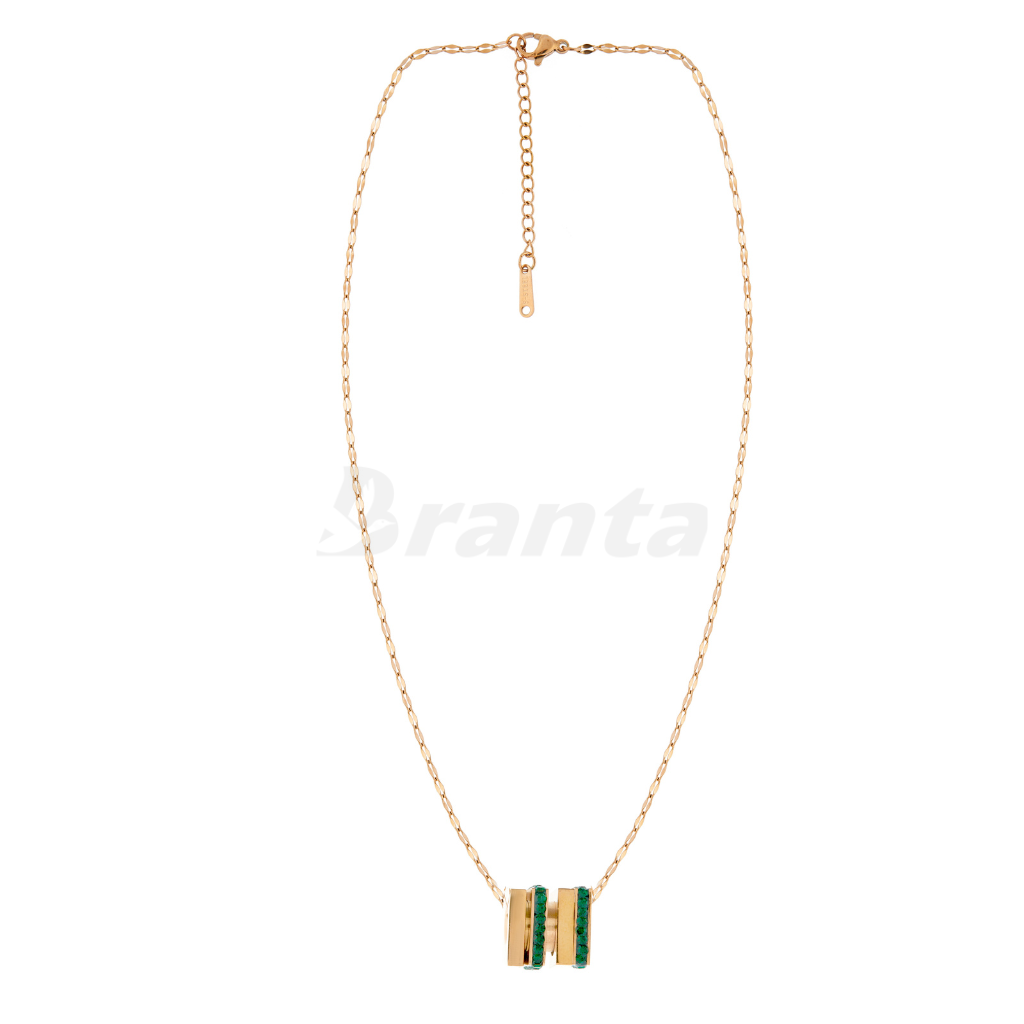 Branta Emerald Brilliance Pendant Rose Gold Necklace For Women - view 3