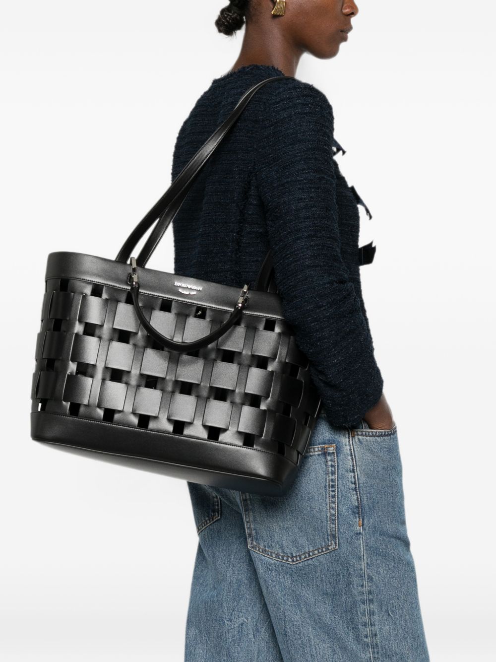 Emporio Armani Woven Tote Bag – 100% Polyurethane - view 2