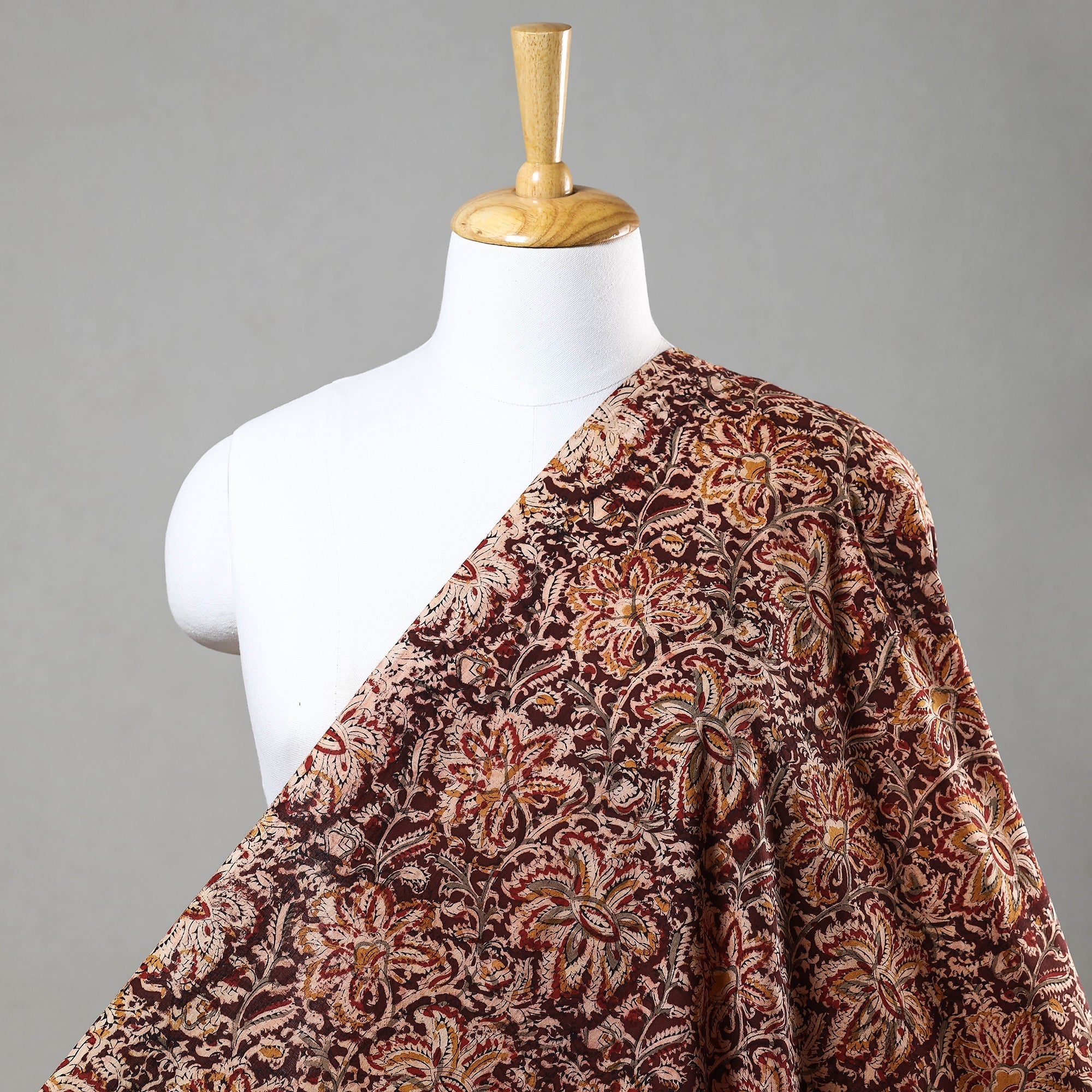 SOUTH KARGHA Brown - Kalamkari Block Printed Cotton Fabric