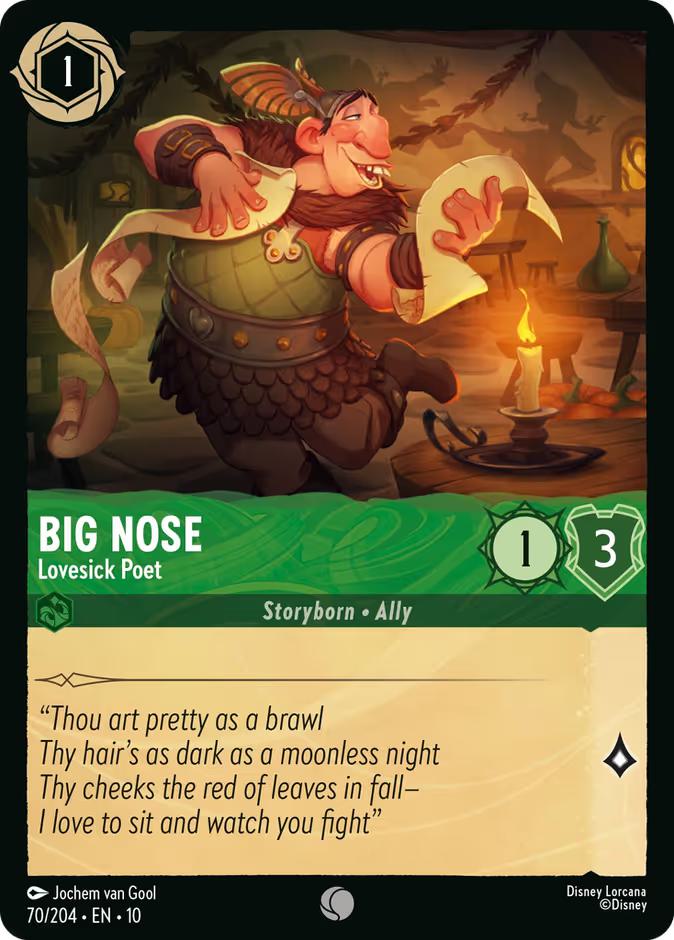 Lorcana Big Nose - Lovesick Poet - 70/204 [Whispers in the Well] [Non-Foil]