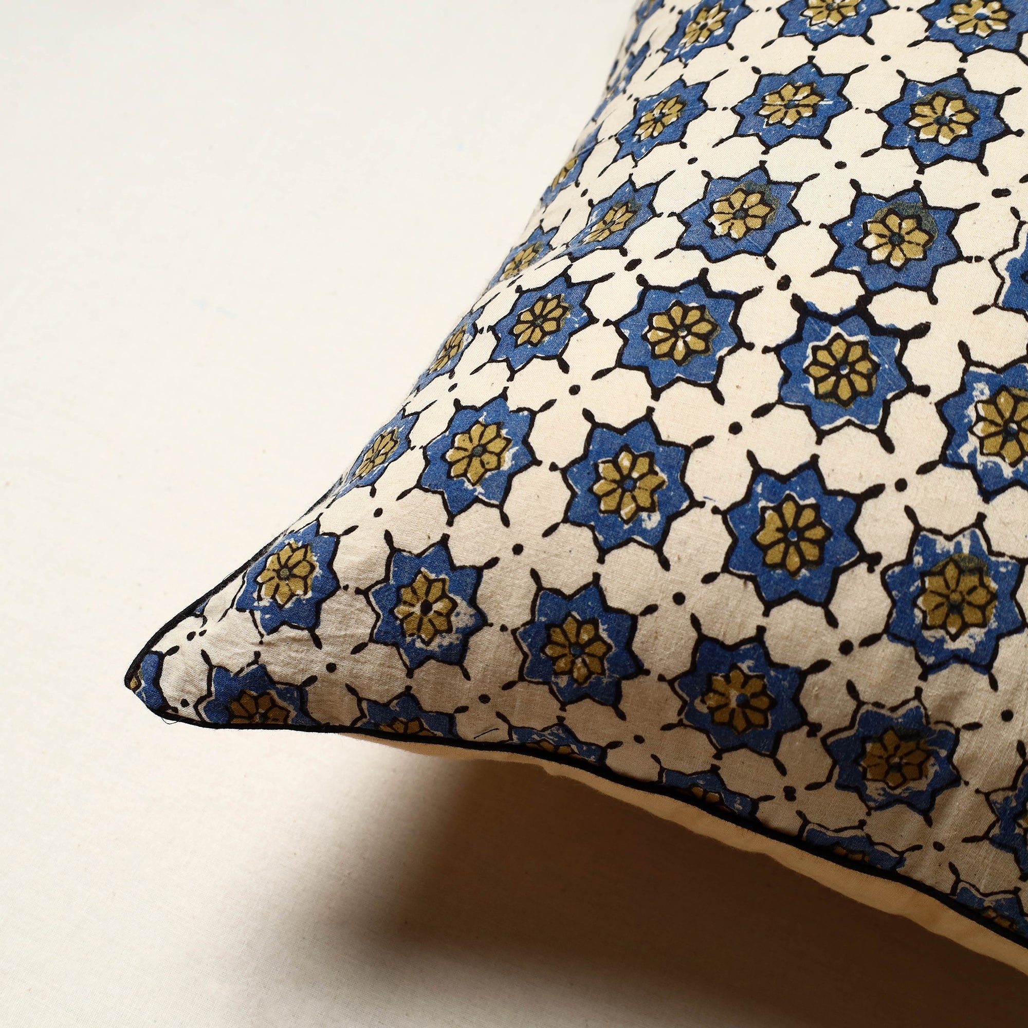 NOORI BAZAR Beige - Block Print Cotton Ajrakh Cushion Cover (16 x 16 in) 103 - view 2