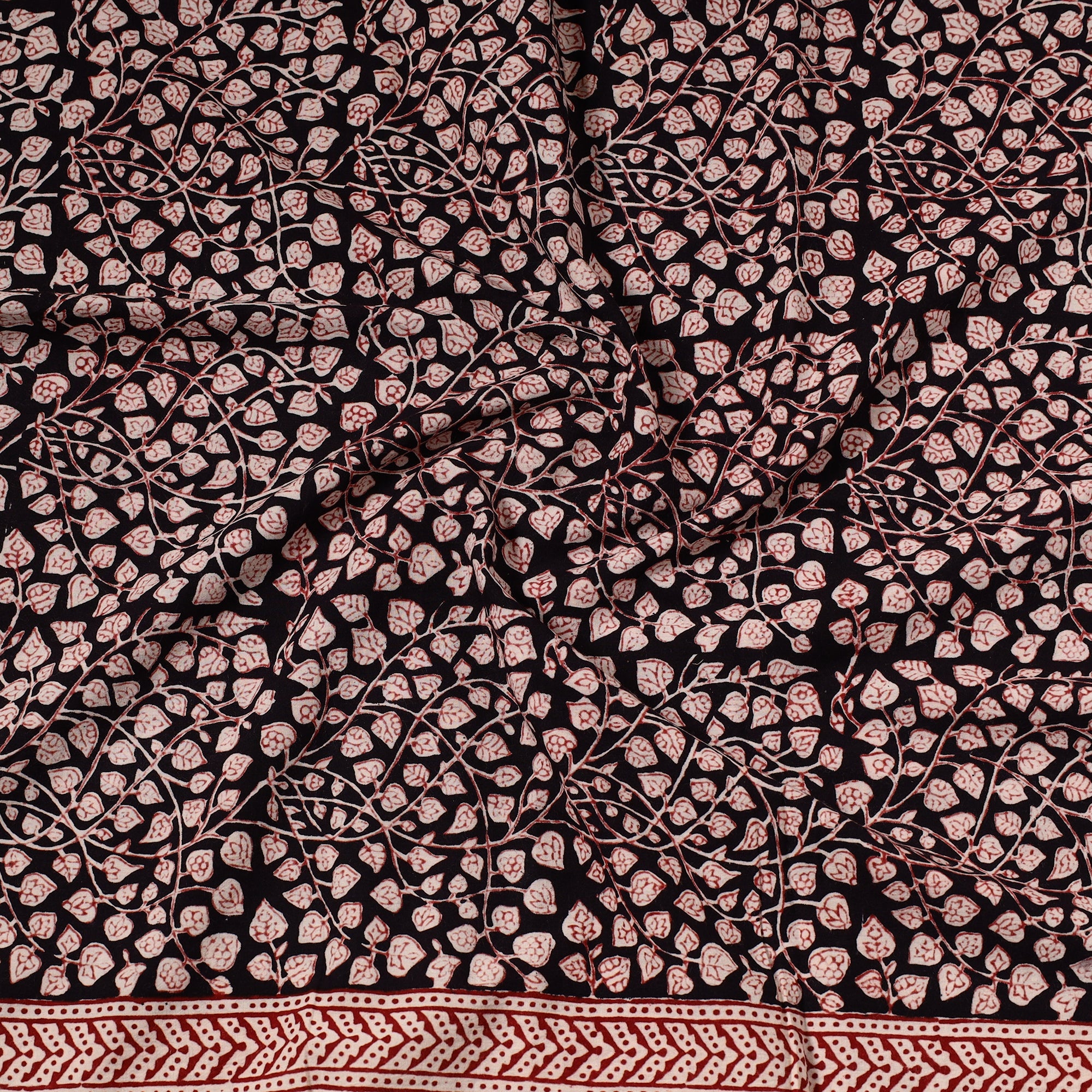 BAGH PRINTS BY UMAR FARUK KHATRI Black - Bagh Block Printed Cotton Precut Fabric (1 Meter) 55 - view 2