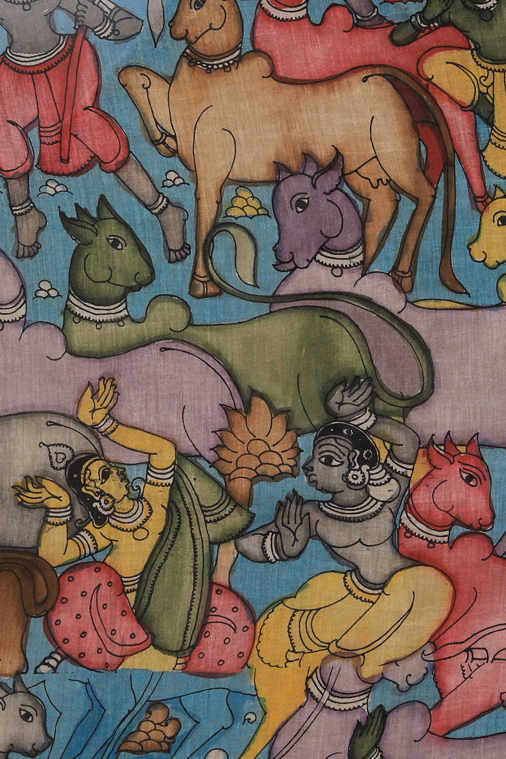 Kalanjali Kalamkari Hand-Painted Grey Saree – Women's - view 2