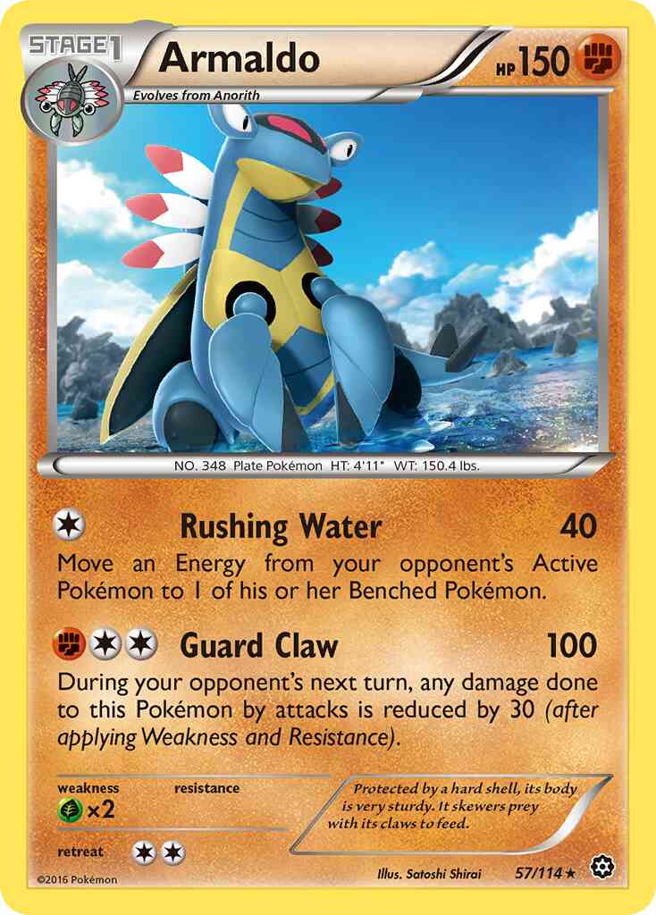 Rare xy11-57 non-holo – Pokémon Armaldo - 57/114 - Rare [xy11-57] [Non-Holo]