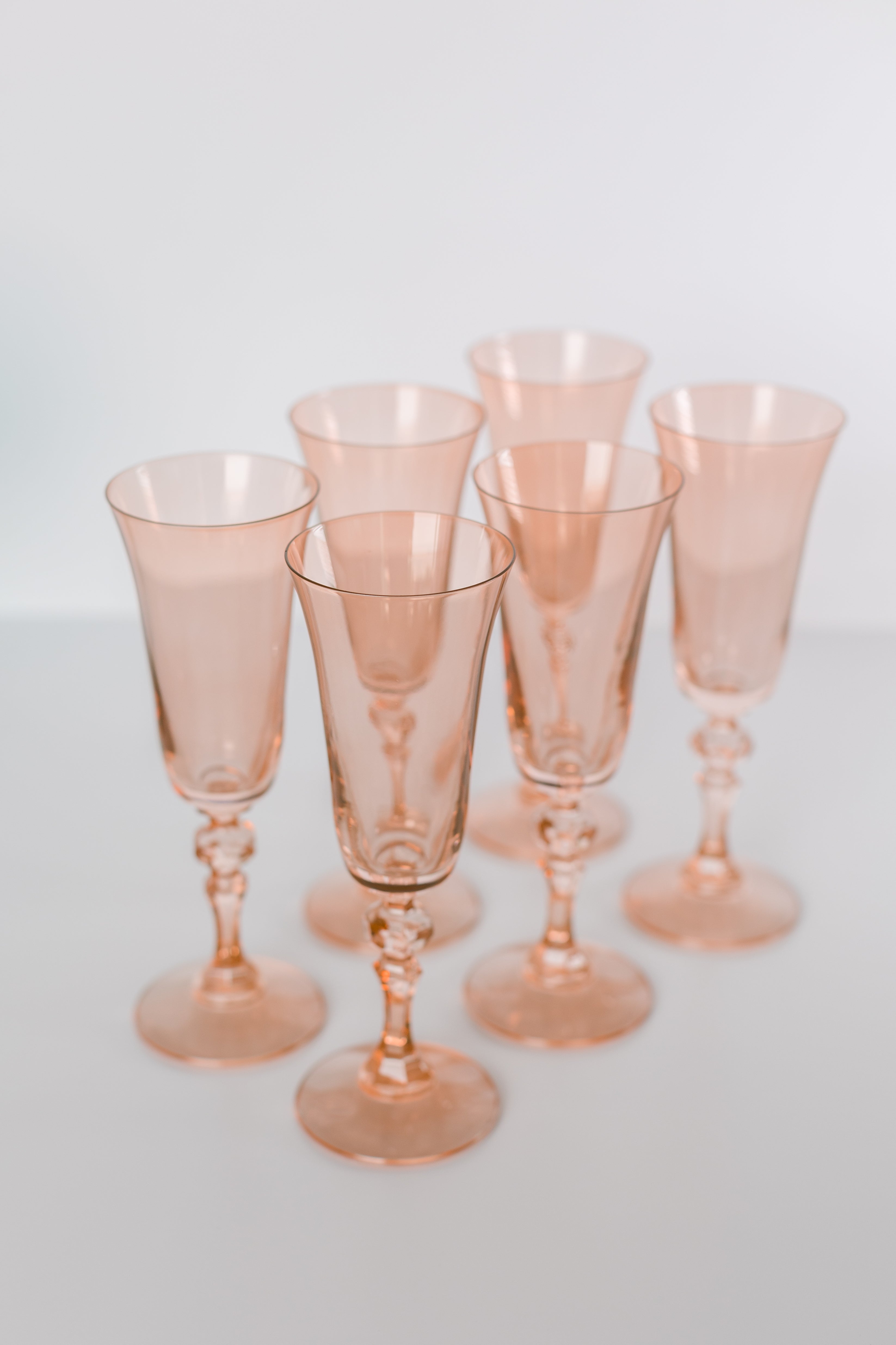 Estelle Colored Glass Estelle Colored Regal Flute - Set of 6 {Blush Pink} - view 2