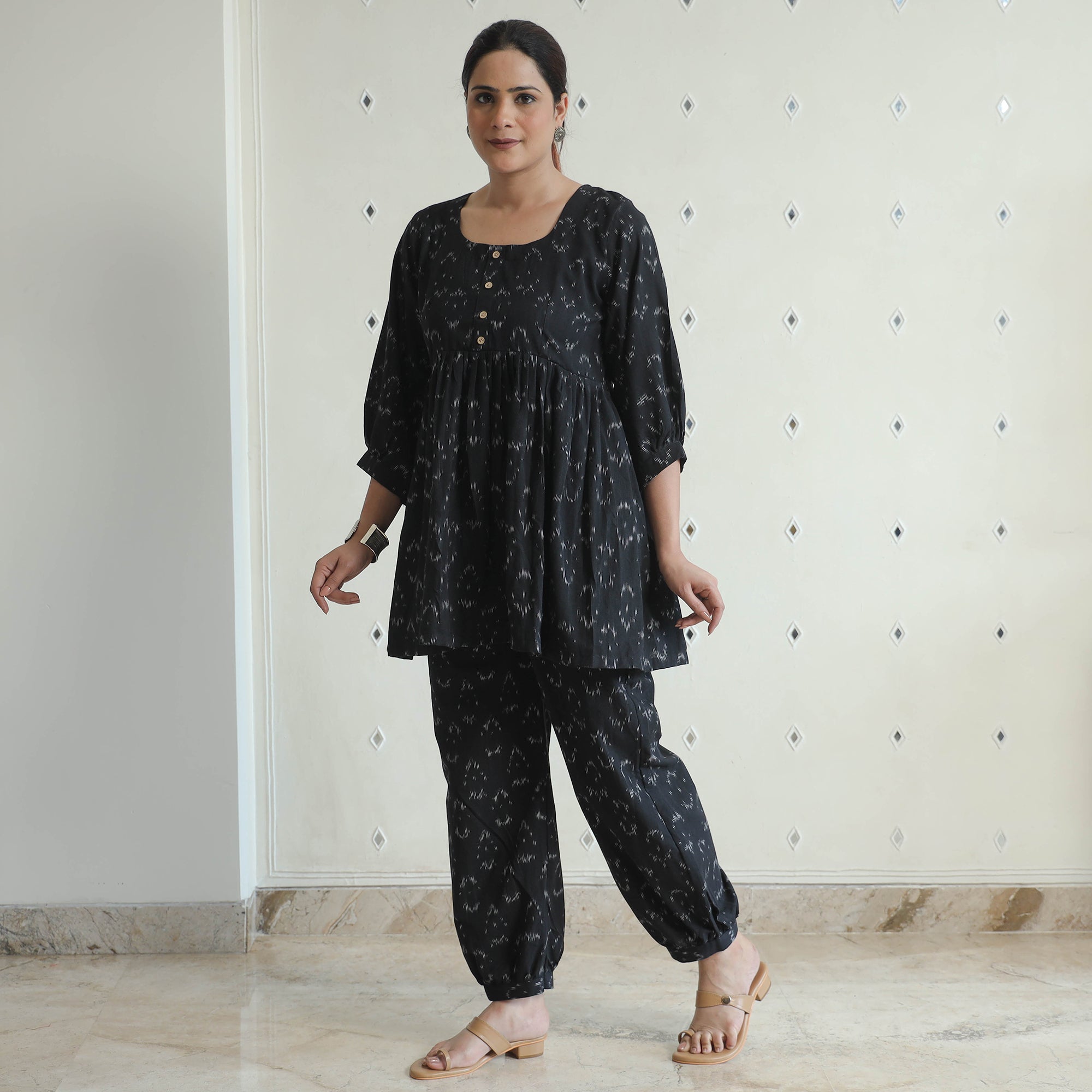 ITOKRI CASUALS Black - Pochampally Ikat Cotton Co-Ord Set 08 - view 2