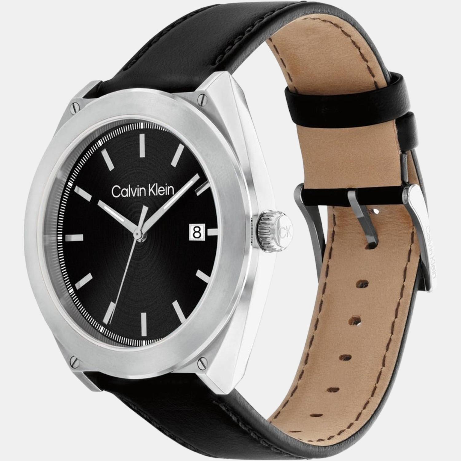 Calvin Klein Casual Essentials Men Quartz Black Dial Analog Leather Watch 25200201 - view 2