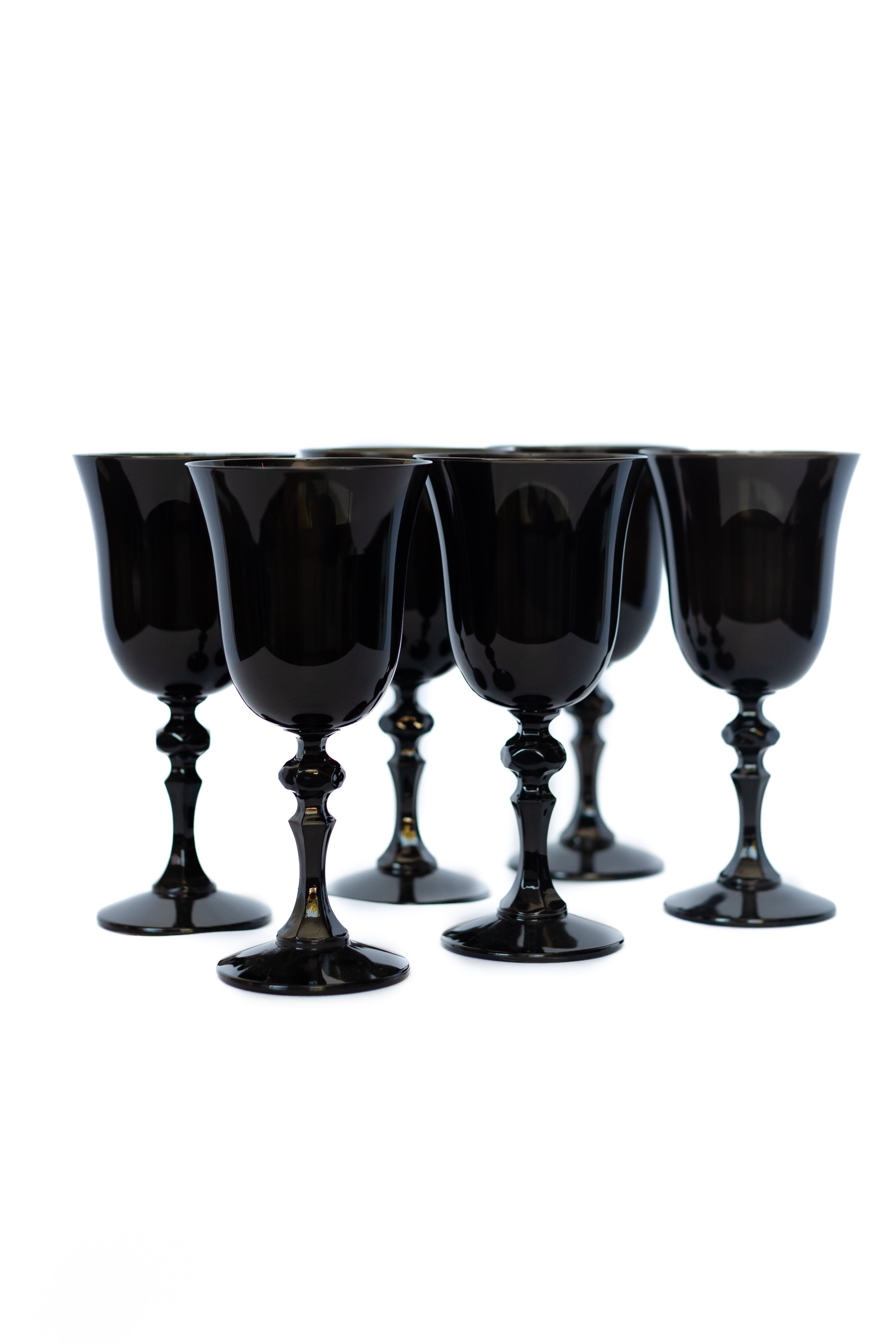 Estelle Colored Glass Estelle Colored Regal Goblet - Set of 6 {Black} - view 3