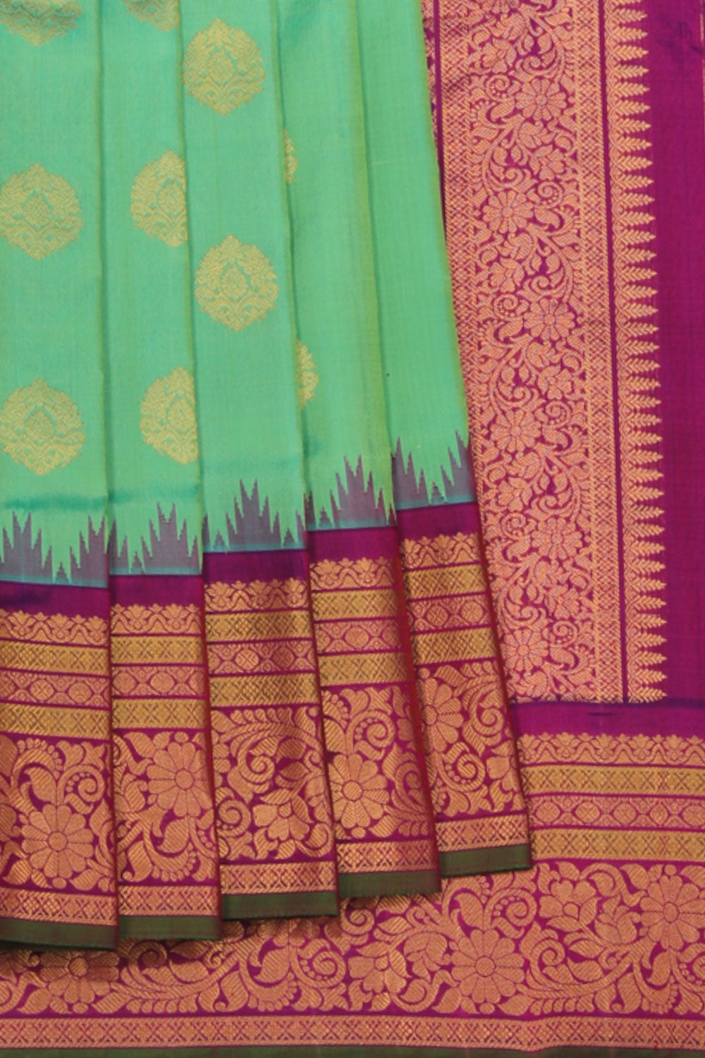 Kalanjali Gadwal Sea Green Saree – Women's