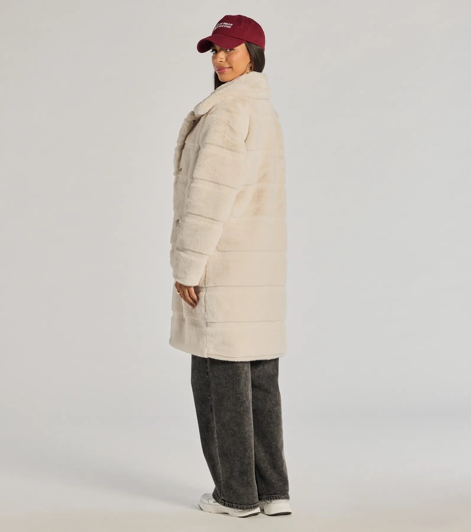 Windsor Timeless Glam Faux Fur Trench Coat - view 2