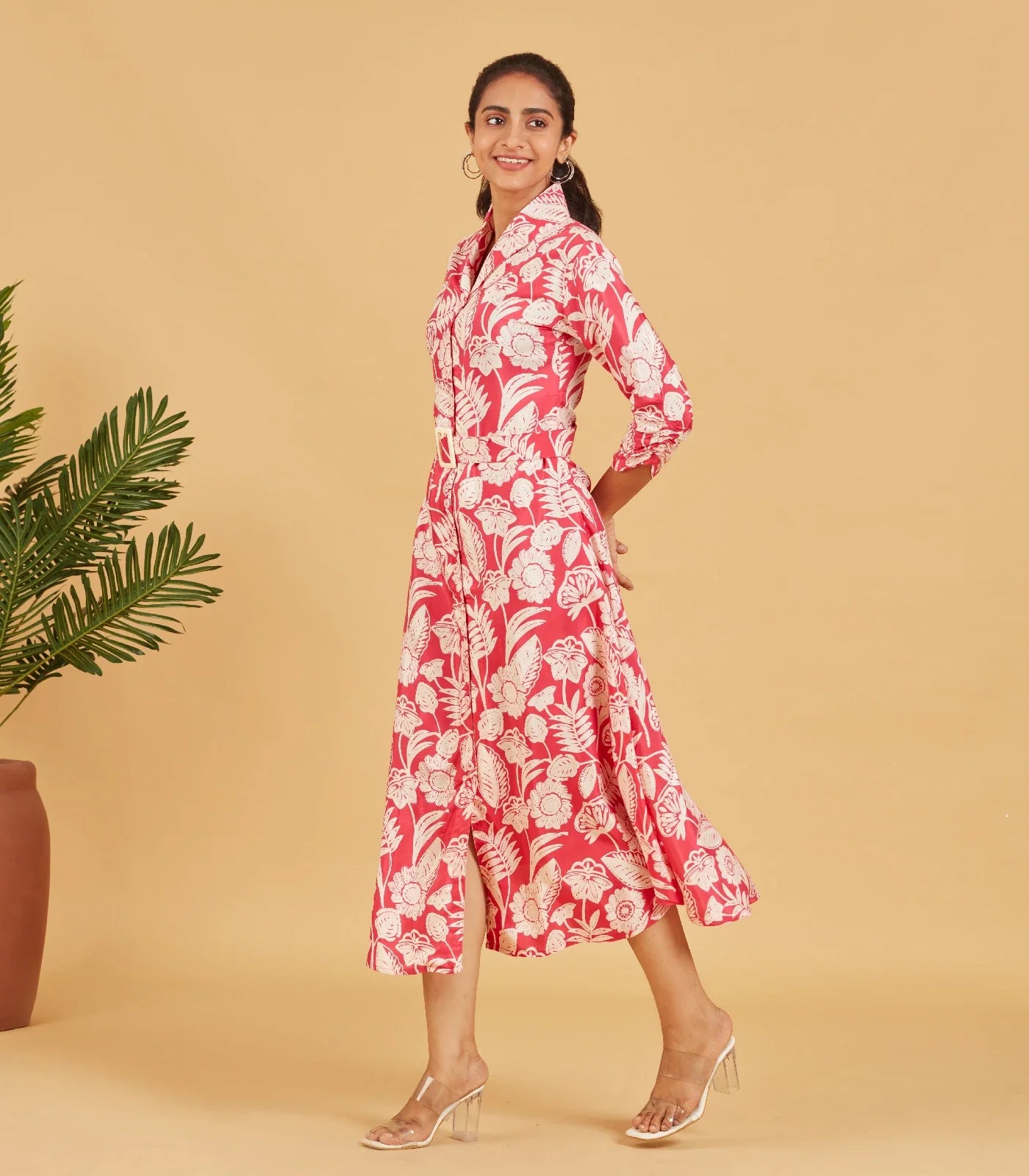 RmKV French Rose Pink Floral Dress - view 3