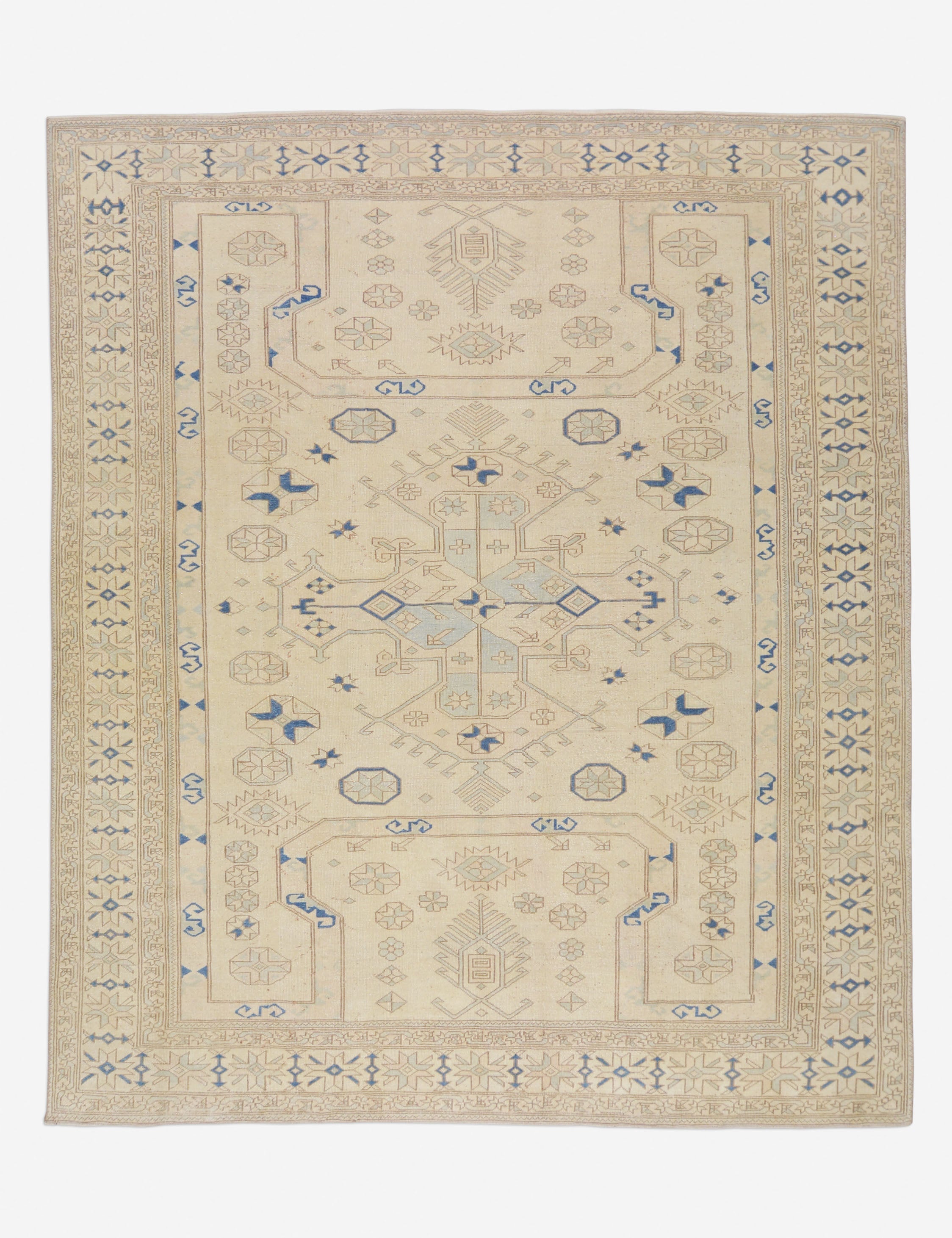 Lulu and Georgia Vintage Turkish Hand-Knotted Wool Rug No. 413, 7'9" x 9'3