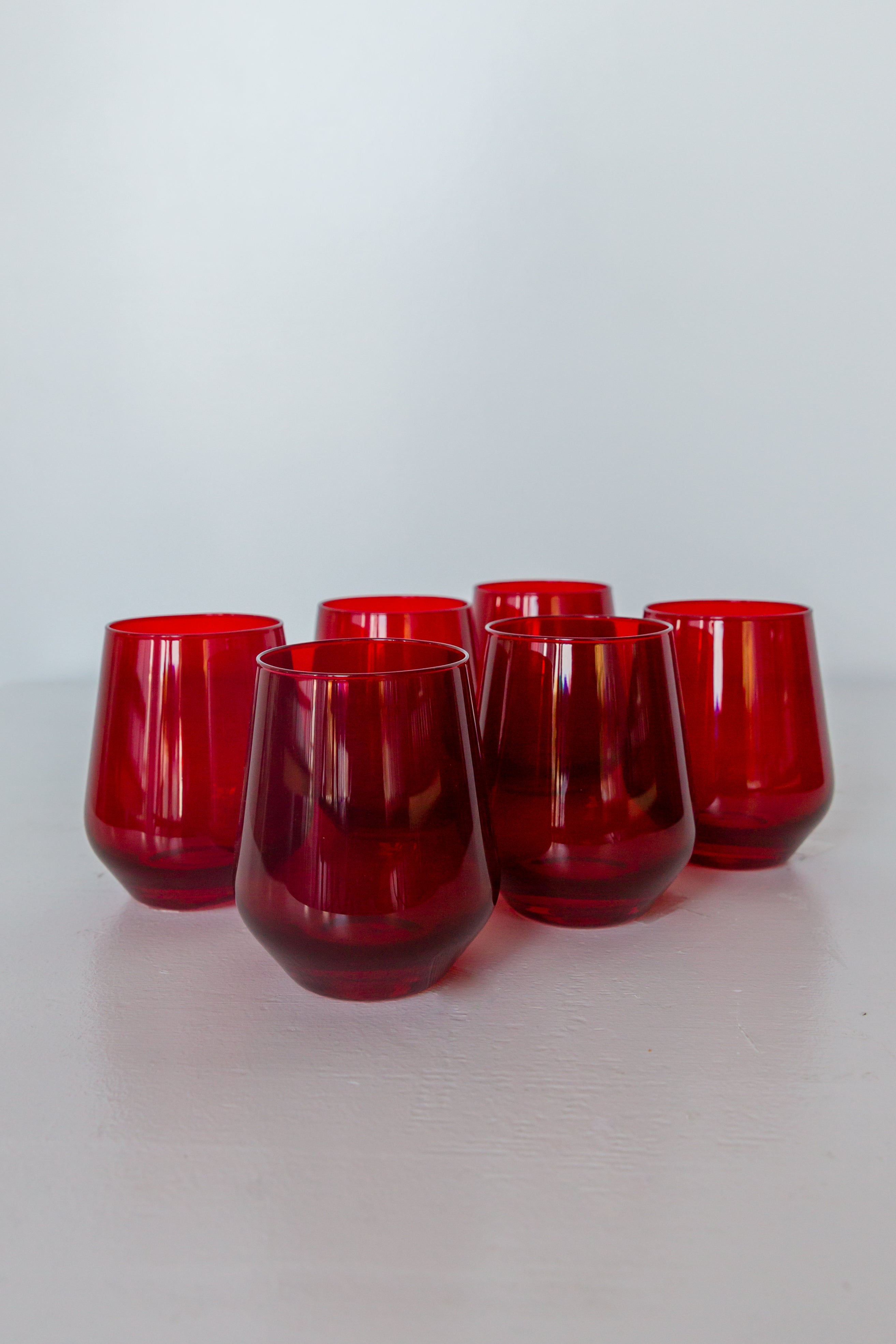 Estelle Colored Glass Estelle Colored Wine Stemless - Set of 6 {Red} - view 5