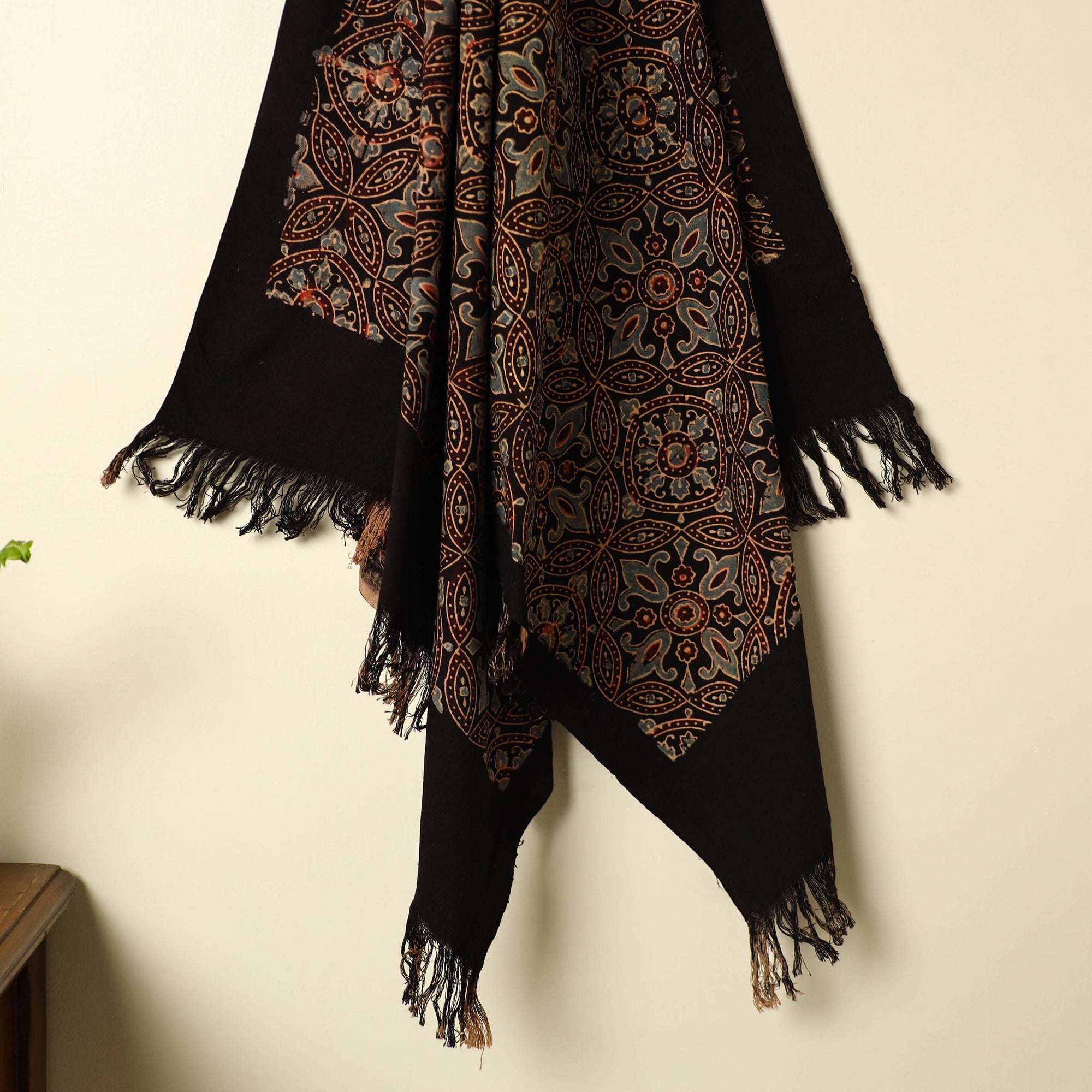 KACHCHH JI CHHAAP Black - Handloom Block Print Cotton Ajrakh Towel 05 - view 2