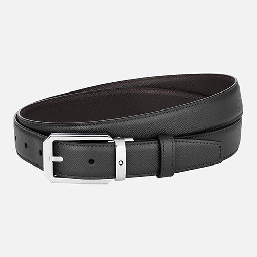 Montblanc Mont Blanc, Black/brown 30 mm reversible leather belt
